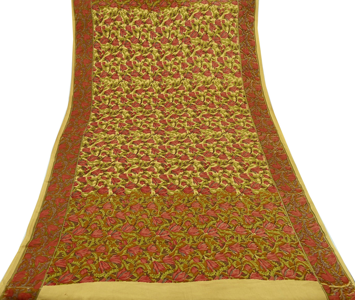 Indian Vintage Beige Dupatta Long Stole Pure Silk Digital Printed Scarves Veil Hijab Wrap Scarf Boho