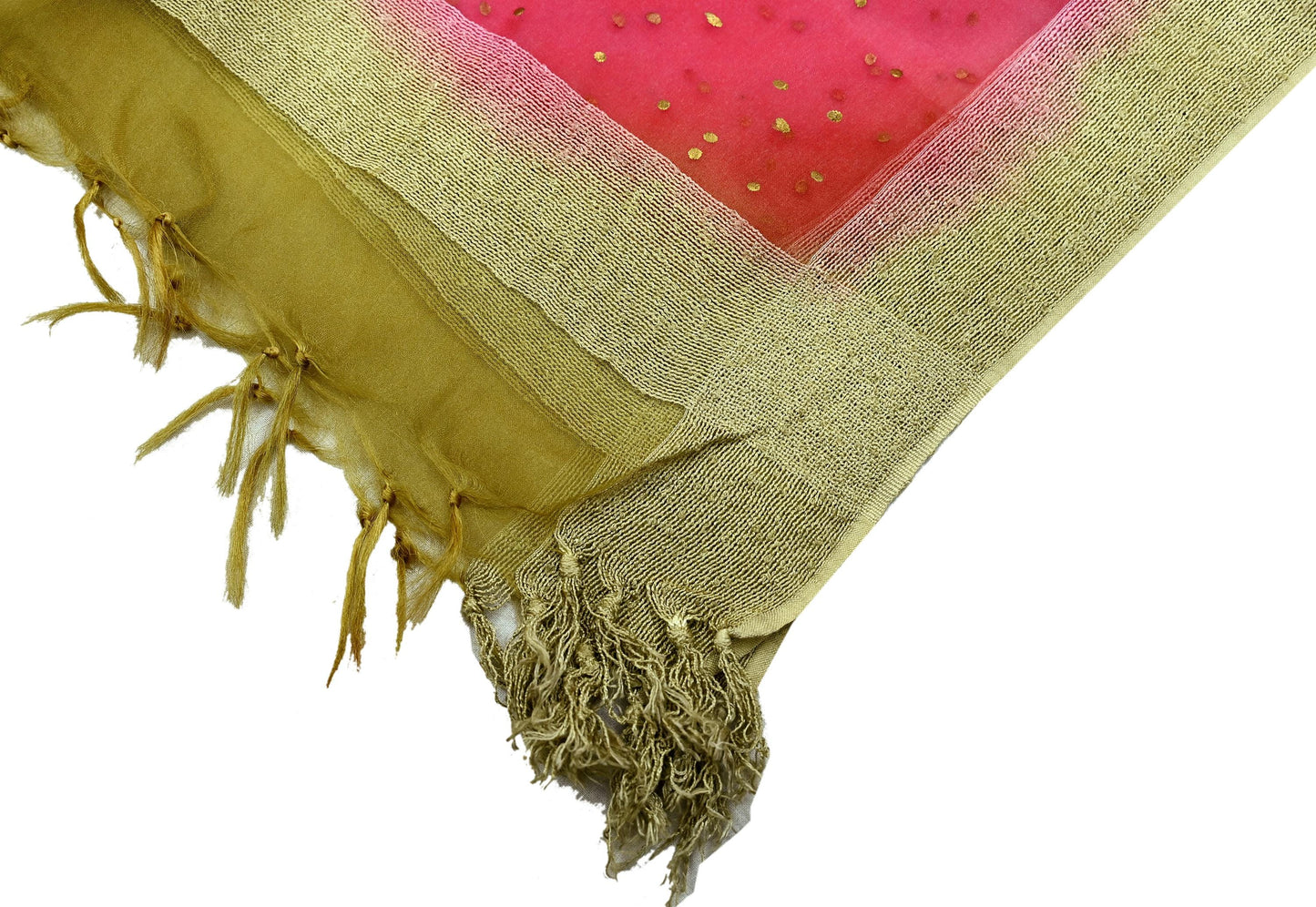 Indian Vintage Dupatta Red Long Stole Organza Woven Hand Painted Scarves Veil Zari Soft Floral Design