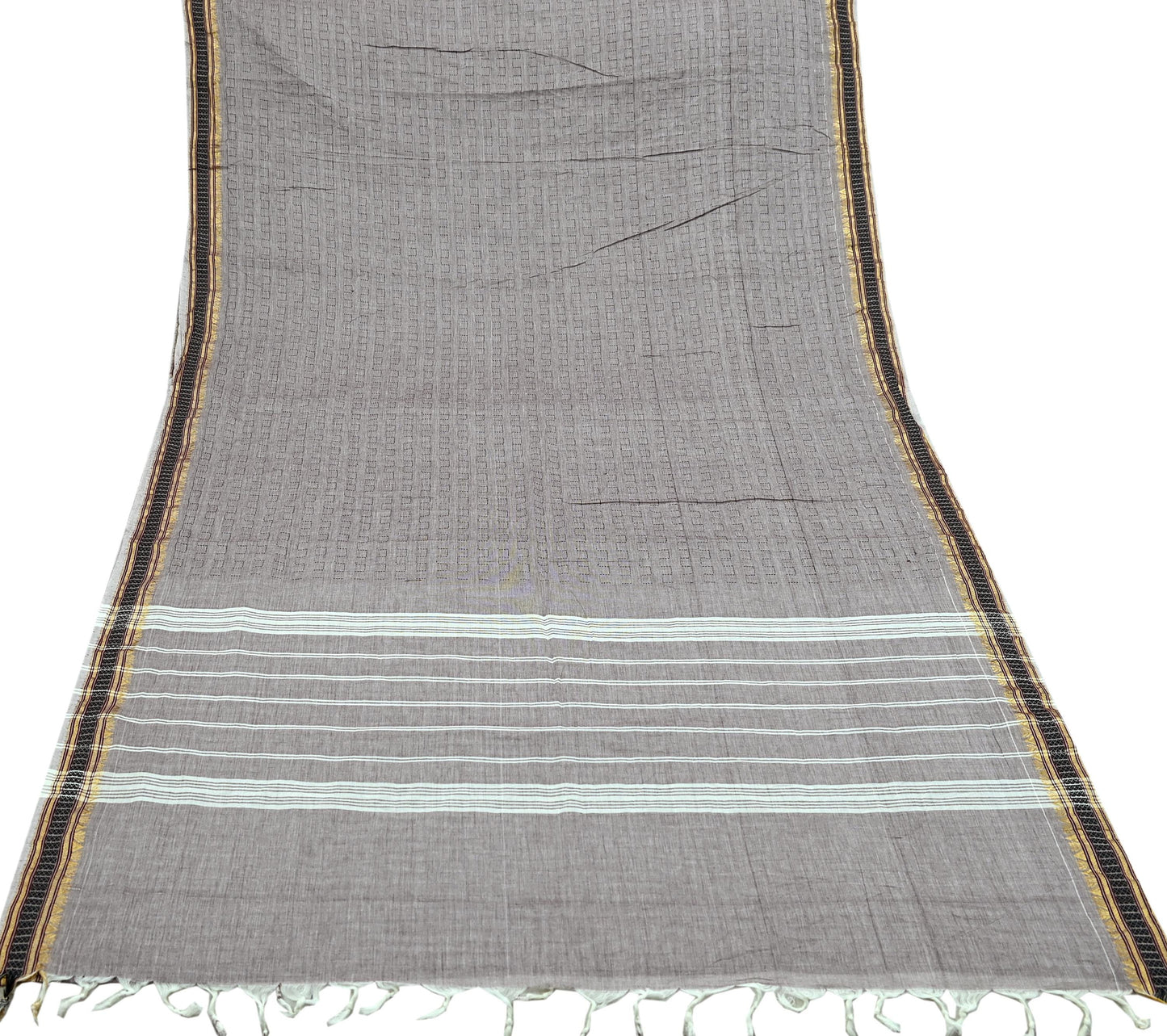 Indian Vintage Sari Pure Cotton Hand Woven Sarees Craft Fabric 5yd Ethnic Floral Crafting Upcycle Quilting Dress Making Quilting