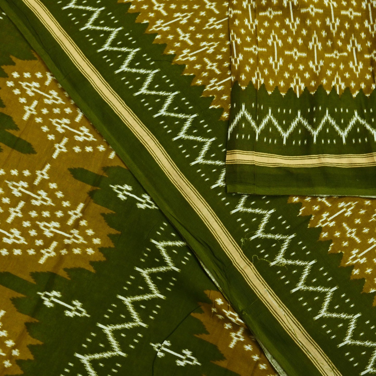 Indian Vintage Sari Green Printed Pure Cotton Saree Craft Fabric 5Yd Soft Sewing Sarong Wrap Boho Floral Dress making Crafting Quilting