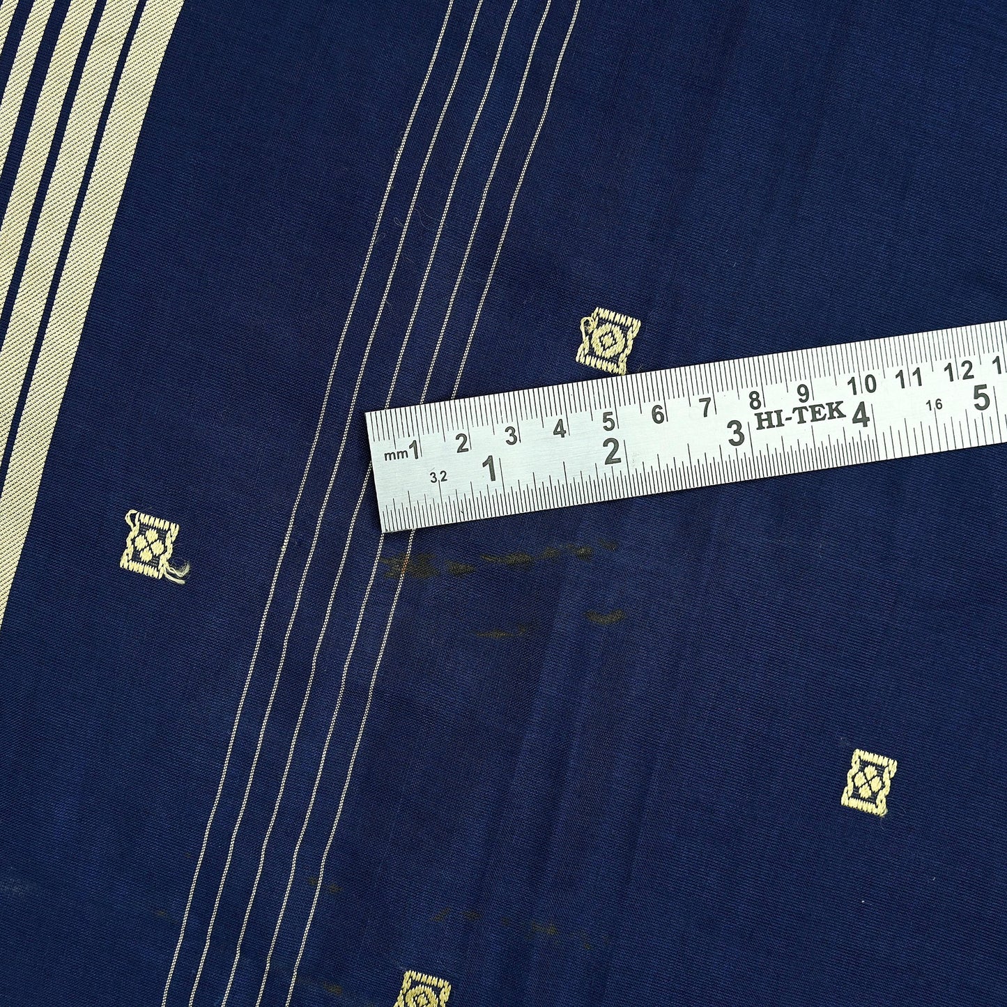 Indian Vintage Sari Blue Pure Cotton Hand Woven Sarees Craft Fabric 5Yd Sewing Soft Crafting Dress making Upcycle Quilting