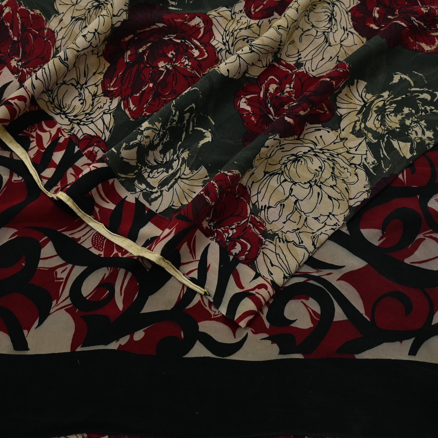 Indian Vintage Sari Multi Pure Crepe Silk Printed Sarees 5yd Sewing Soft Craft Fabric Floral Wrap Quilting Dress Making Crafting