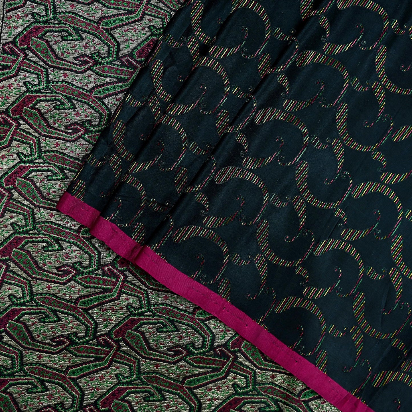 Indian Vintage Sari Heavy Black Pure Satin Silk Brocade Banarasi Sarees Zari 5Yd craft fabric dress making Crafting Upcycle