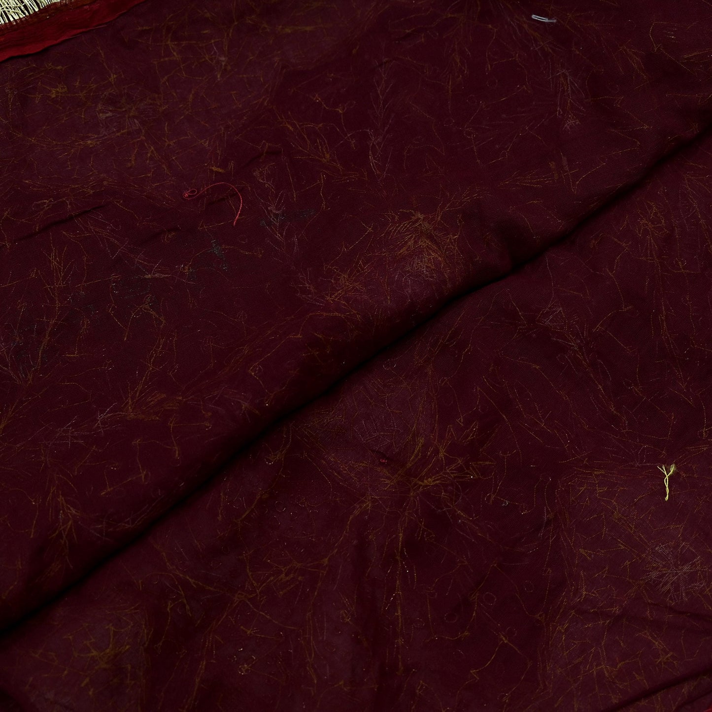 Indian Vintage Heavy Bridal Dupatta Maroon Pure Chiffon Silk Long Stole Hand Embroidered Hijab Scarf Zardozi/Dabka Zari Wedding Dupatta