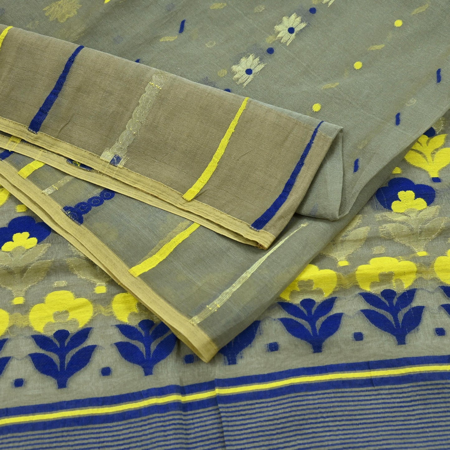 Indian Vintage Sari Green Hand Woven Saree Organza Craft Fabric 6Yd Ethnic Sewing Crafting Quilting Upcycle Dress making