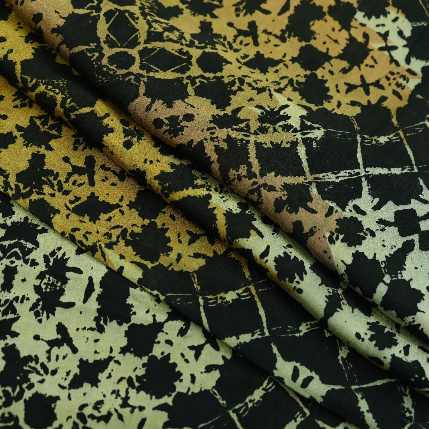 Indian Vintage Sari Black 100% Pure Silk Printed Saree Fabric 5yd Sewing Craft Fabric Dress Making Soft Floral Abstract Quilting Crafting