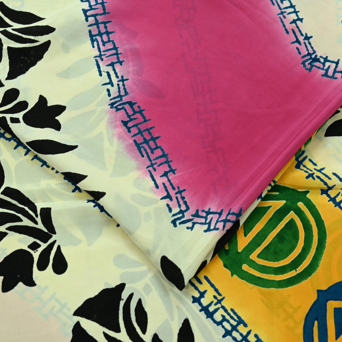 Indian Vintage Sari Ivory & Pink Pure Crepe Silk Printed Saree 5yard Sewing Floral Soft Craft Fabric Wrap Dress making Crafting Quilting