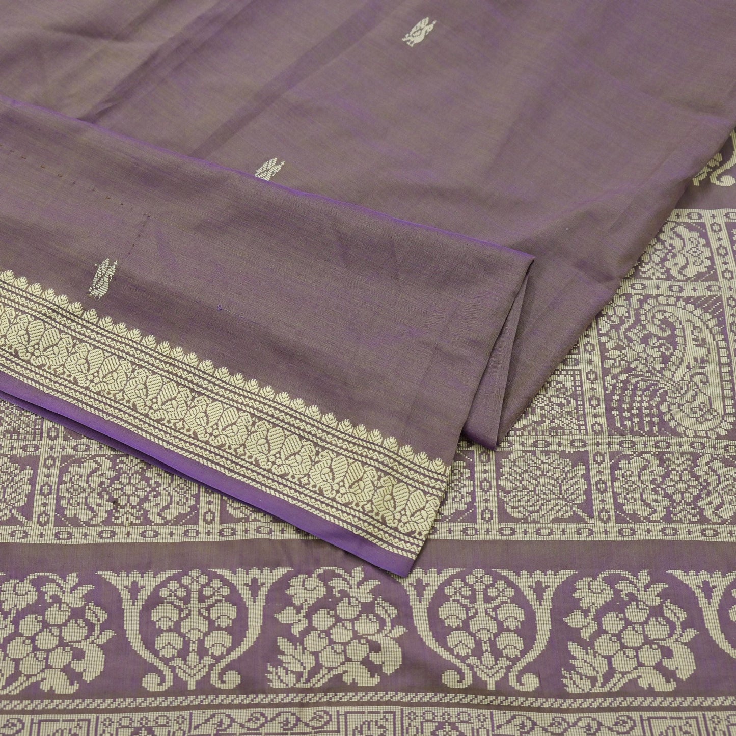 Indian Vintage Sari Purple Pure Cotton Hand Woven Sarees Craft Fabric 5yd Ethnic Floral Crafting Upcycle Quilting Dress Making Quilting