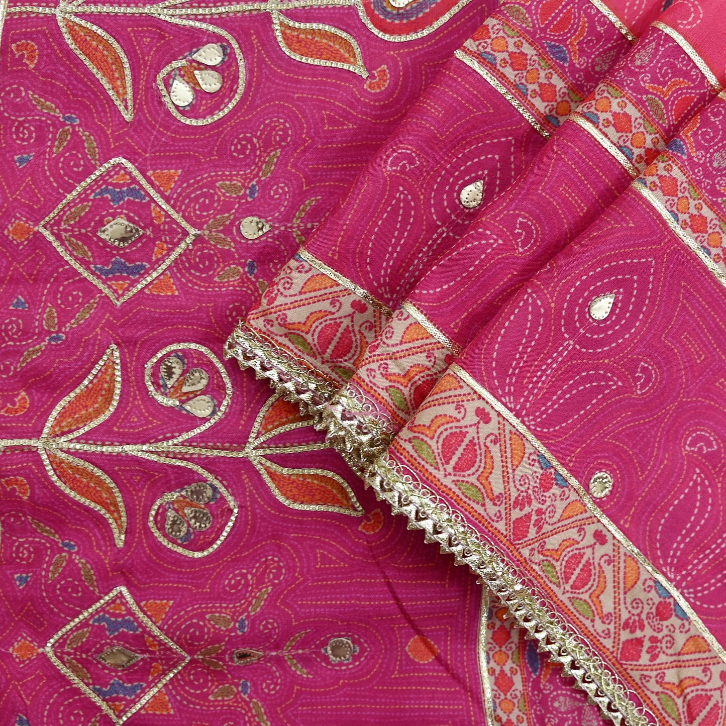 Indian Vintage Pink & Peach Dupatta Long Stole Blend Silk Embroidered Scarves Veil Scarf Wrap Hippie Boho Soft Floral