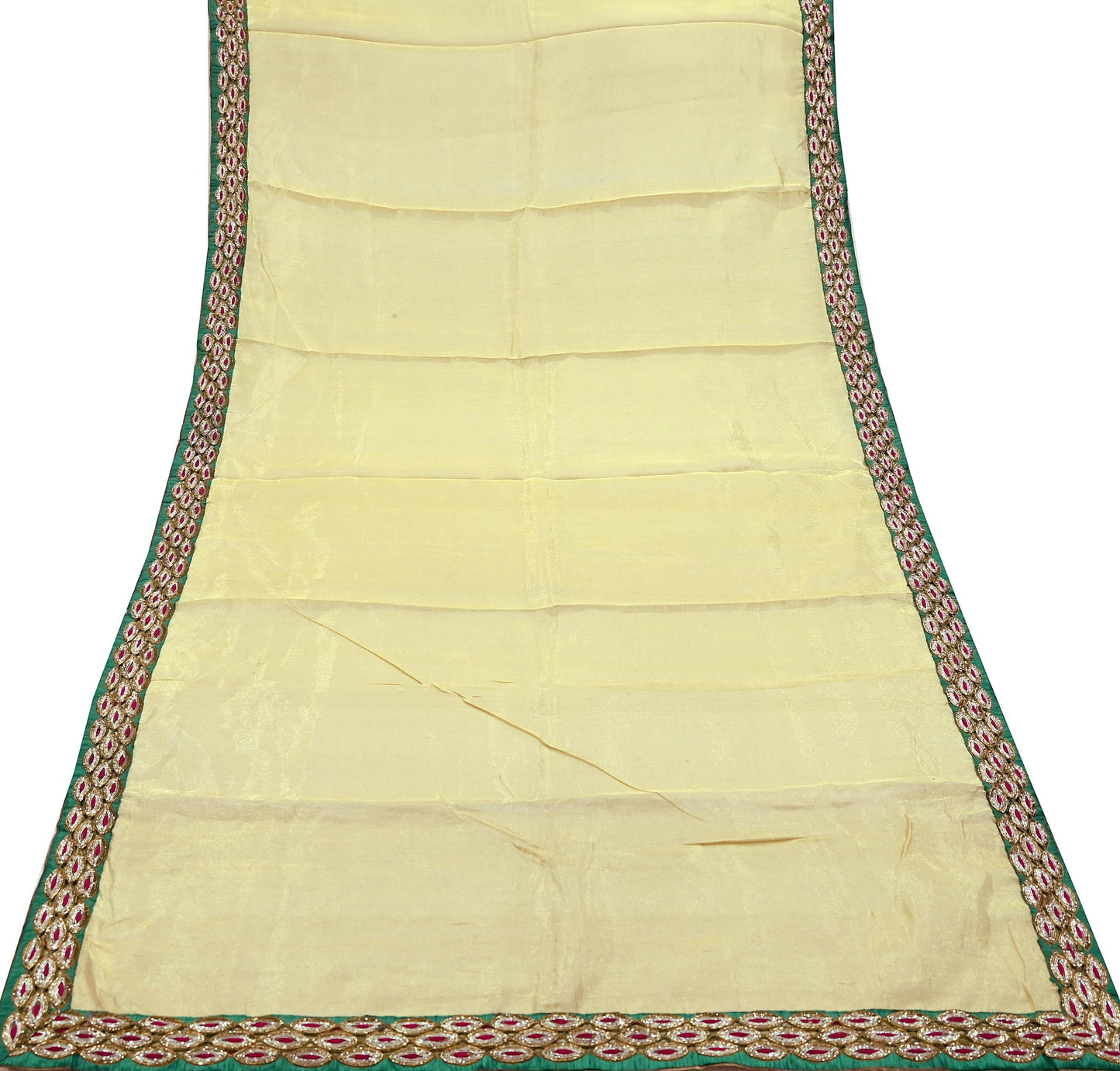 Indian Vintage Heavy Golden Dupatta Tissue Silk Long Stole Hand Embroidered Designer By Sabyasachi Veil Scarves Wedding/Bridal Wear