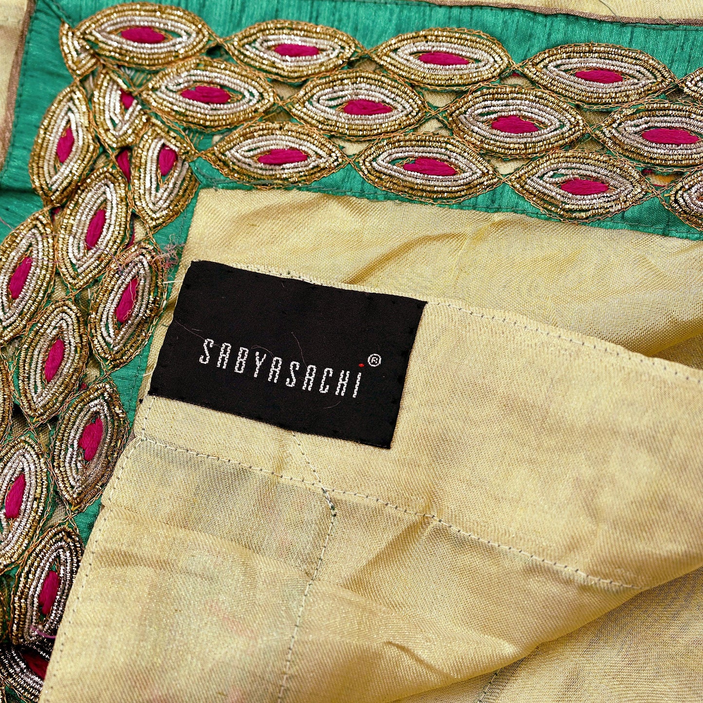 Indian Vintage Heavy Golden Dupatta Tissue Silk Long Stole Hand Embroidered Designer By Sabyasachi Veil Scarves Wedding/Bridal Wear
