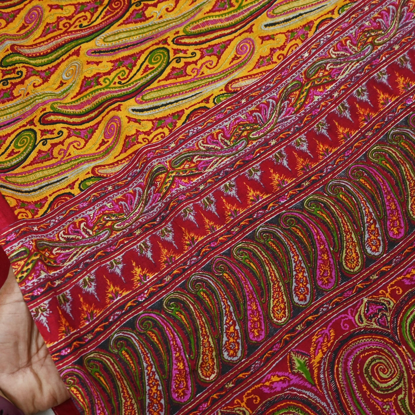 Indian Vintage Sari Red & Yellow Pure Silk Printed Saree Fabric 5yd Sewing Craft Fabric DressMaking Soft