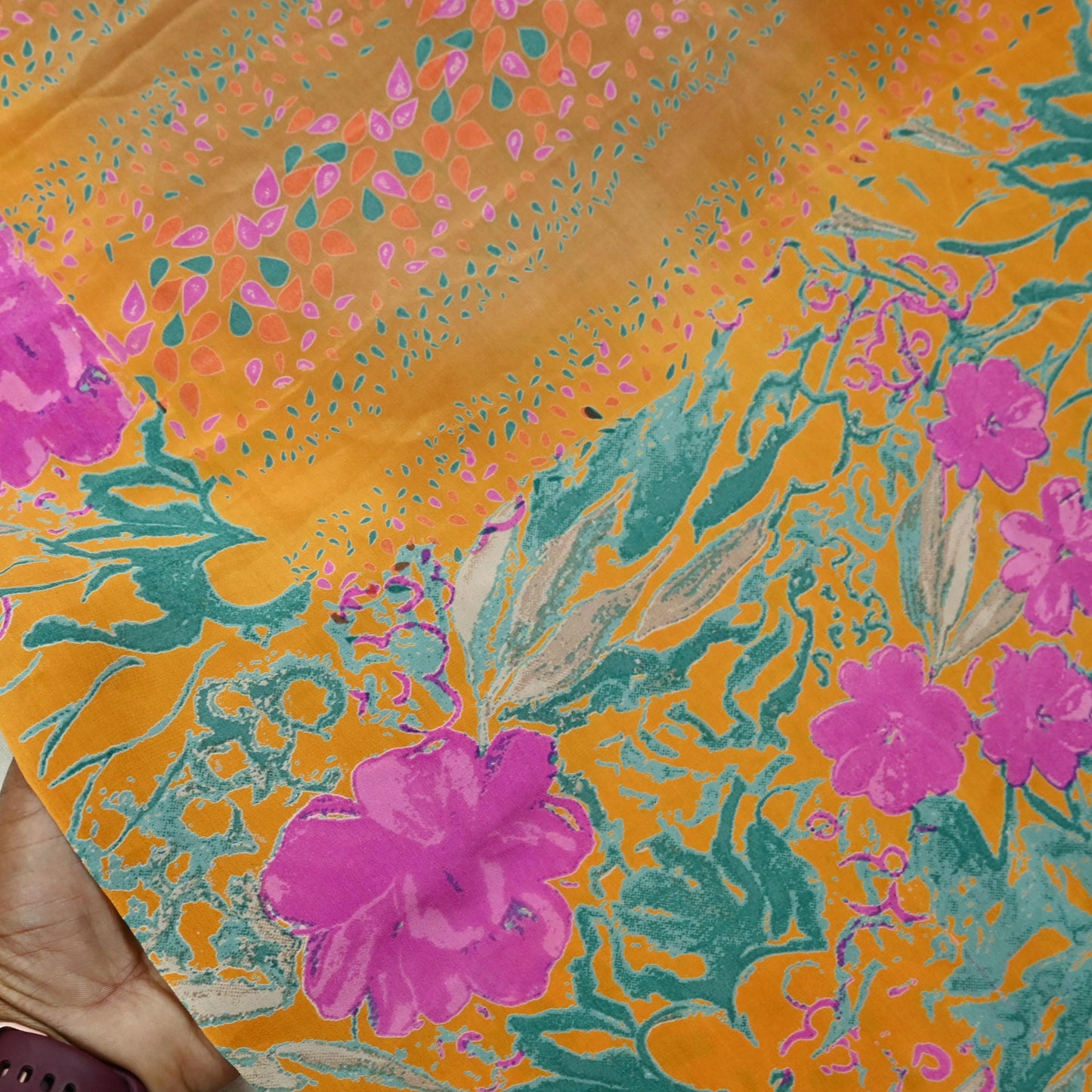 Indian Vintage Sari Beige Pure Crepe Silk Printed Sarees 5yd Sewing Floral Soft Craft Fabric Wrap Dress making Crafting Quilting Used