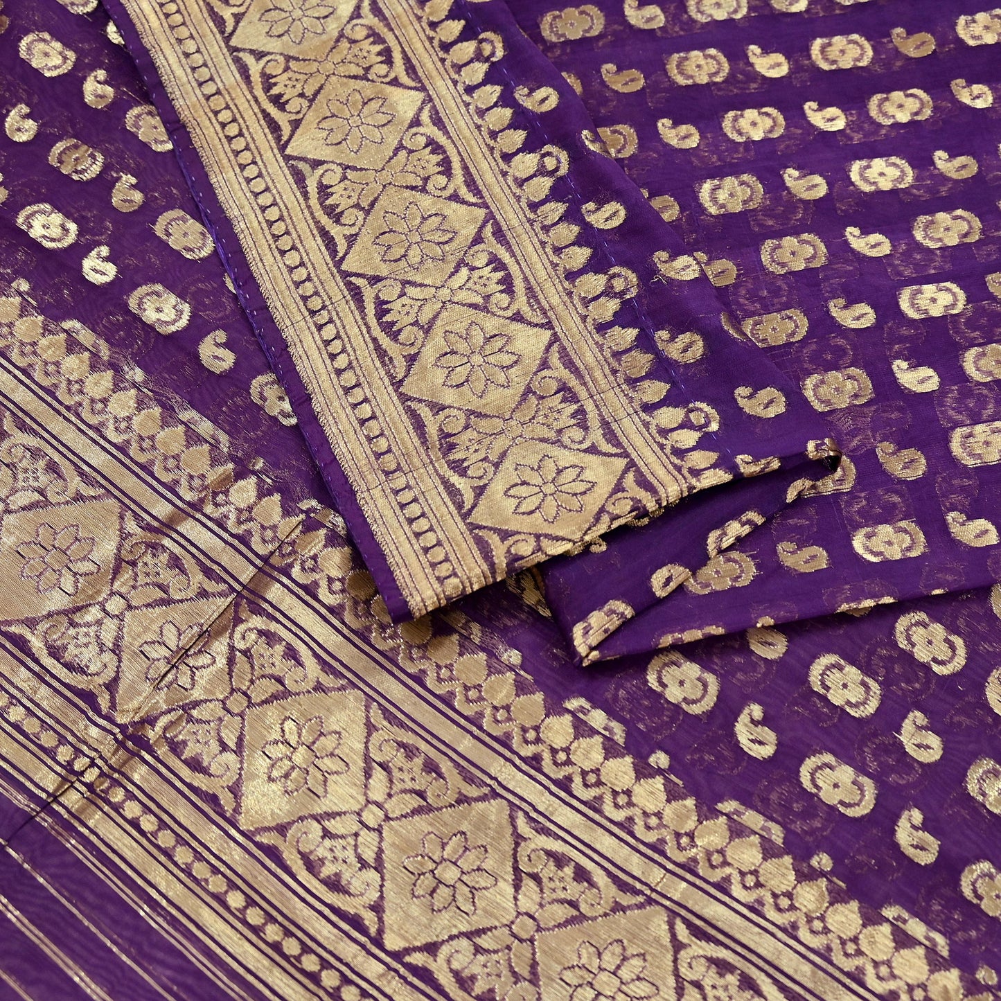 Indian Vintage Purple Heavy Sari Wedding Pure Organza Silk Hand Woven Banarasi Sarees Zari 5Yd Ethnic Dress Making Crafting