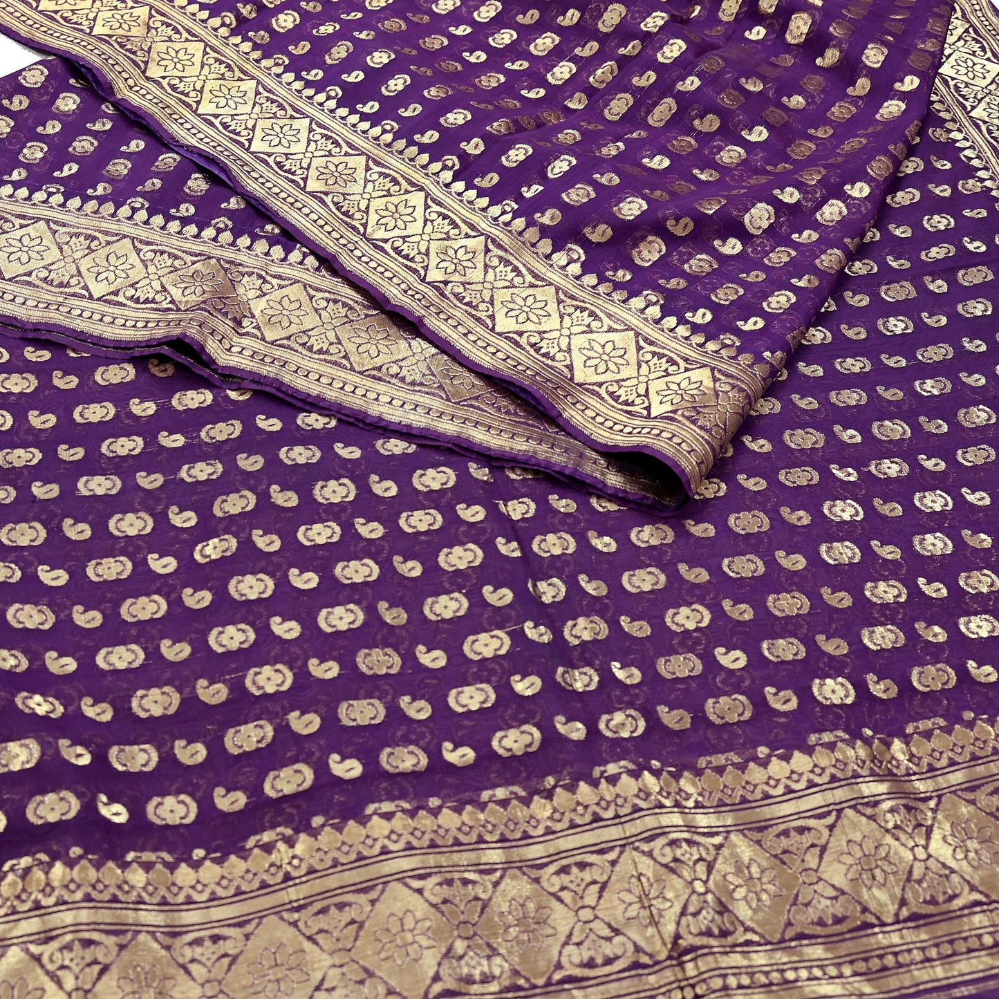 Indian Vintage Purple Heavy Sari Wedding Pure Organza Silk Hand Woven Banarasi Sarees Zari 5Yd Ethnic Dress Making Crafting