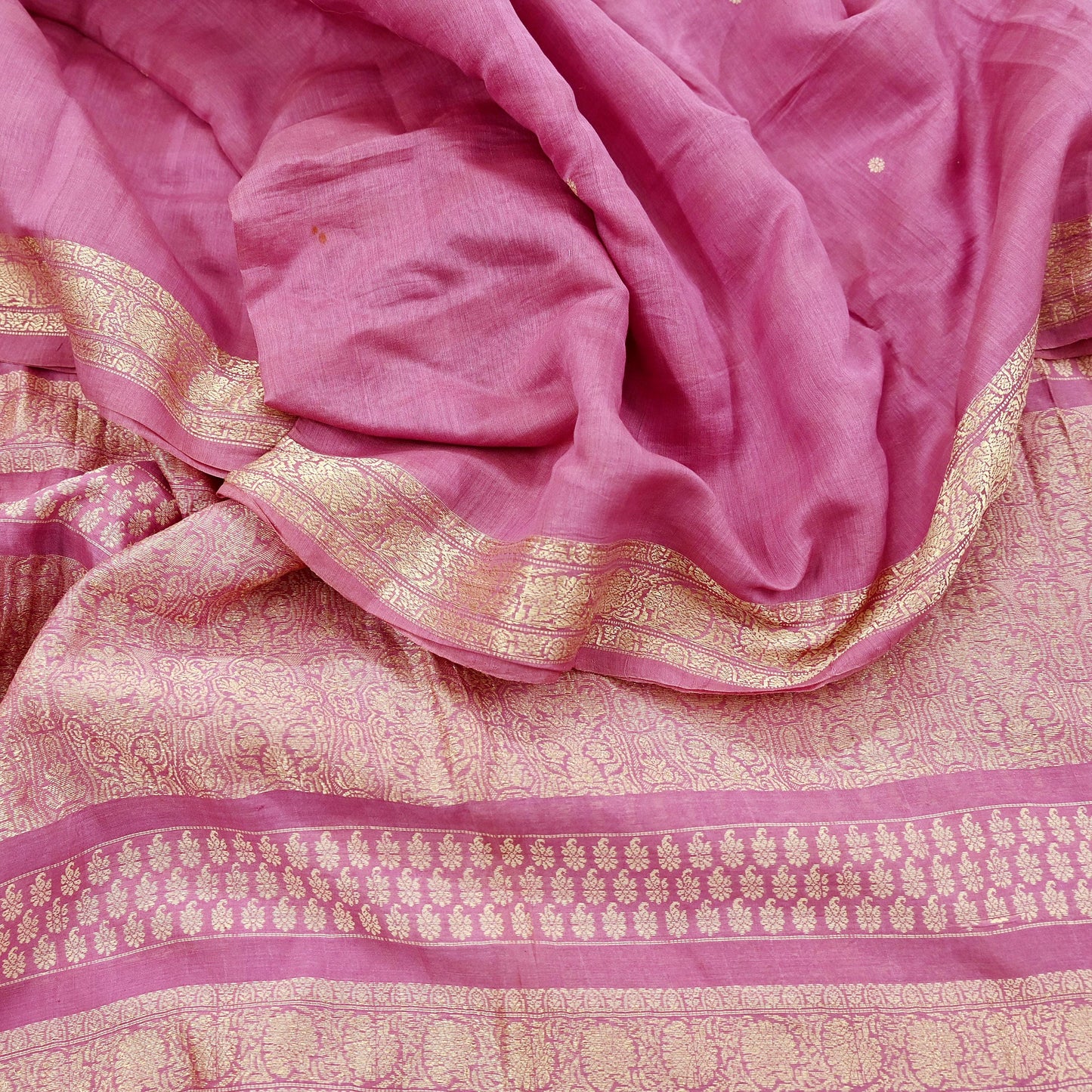 Indian Vintage Dupatta Pink Long Stole Hand Woven Pure Chanderi Silk Scarves Veil Zari Soft Fringes Scarf Wrap Boho