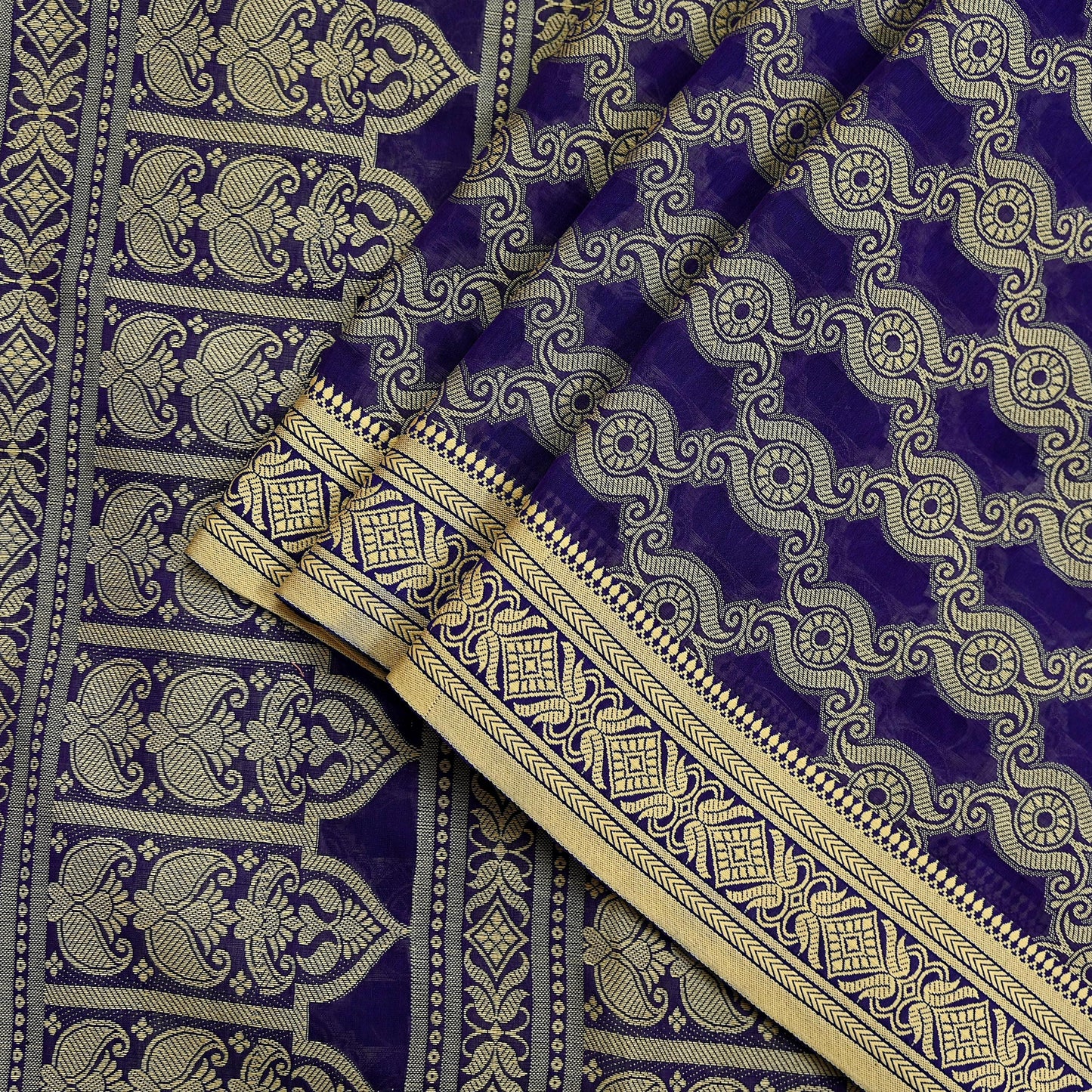 Indian Vintage Sari Purple Pure Cotton Hand Woven Sarees Craft Fabric 6yd Ethnic Floral Crafting Upcycle Quilting Dress Making Quilting