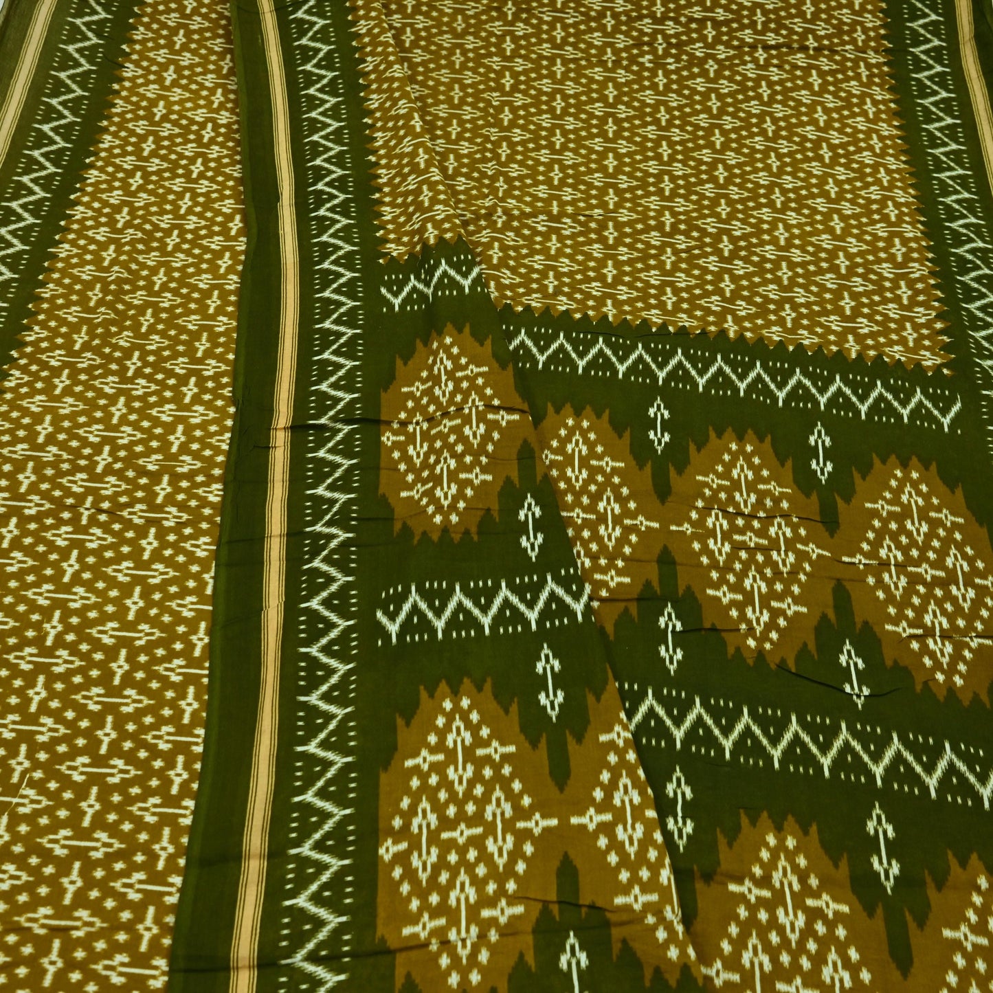 Indian Vintage Sari Green Printed Pure Cotton Saree Craft Fabric 5Yd Soft Sewing Sarong Wrap Boho Floral Dress making Crafting Quilting