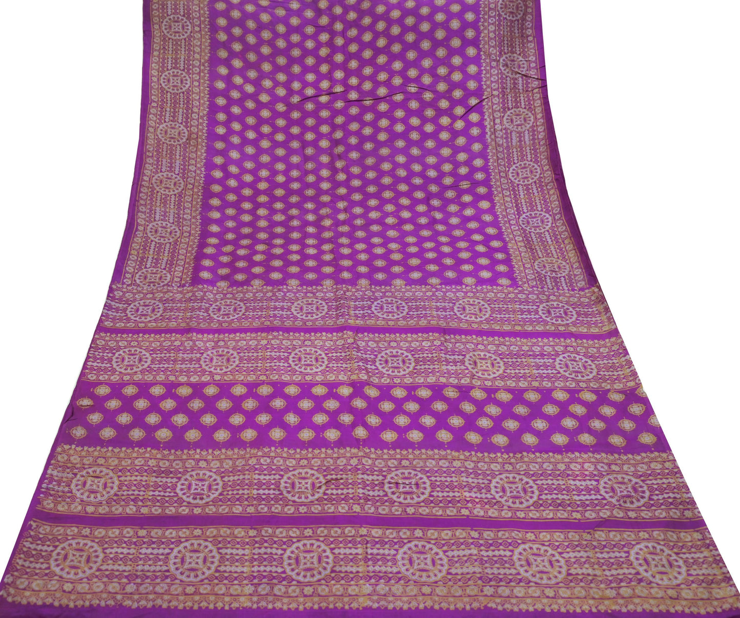 Indian Vintage Sari Purple 100% Pure Silk Printed Saree Fabric 5yd Sewing Craft Fabric DressMaking Soft Wrap Quilting Crafting Upcycle