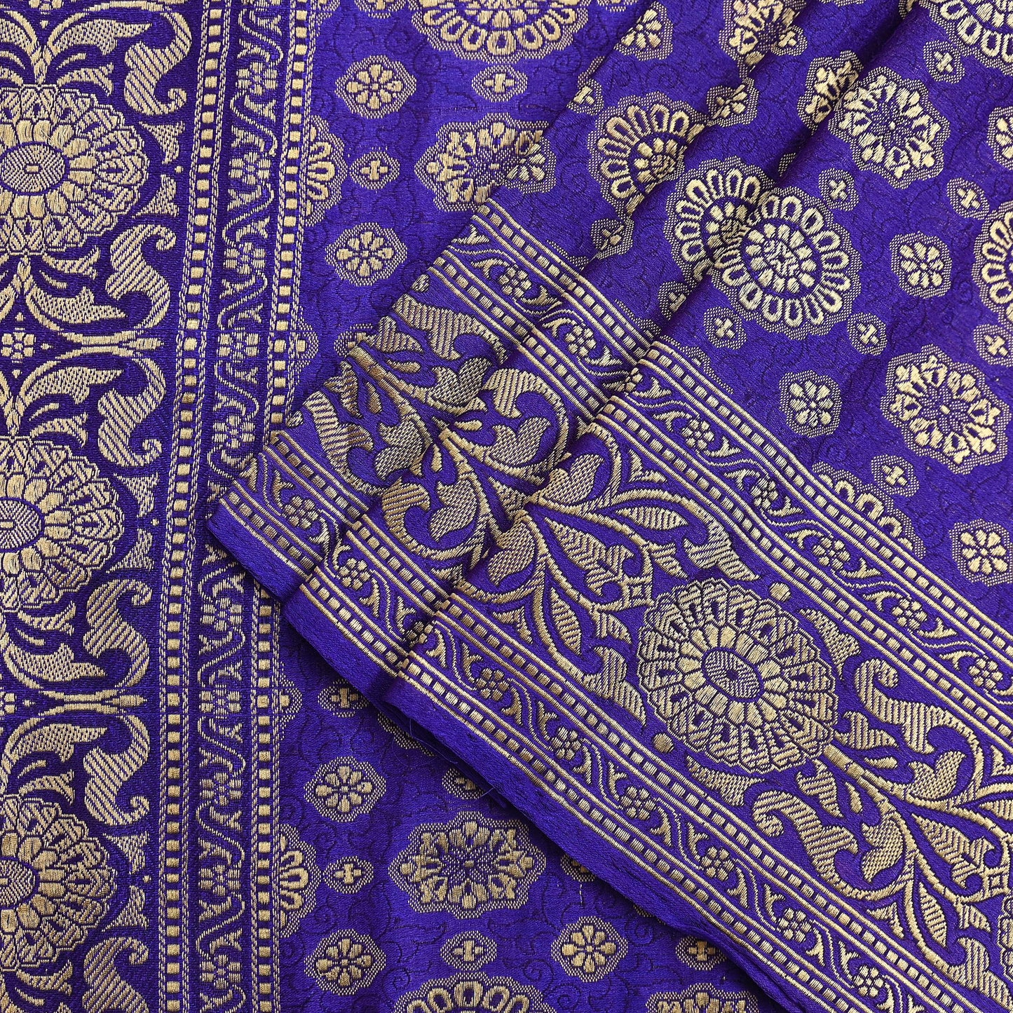 Indian Vintage Dupatta Purple Long Stole Pure Satin silk Woven Brocade Scarves Veil Scarf Wrap Hippie Boho Soft Floral Zari