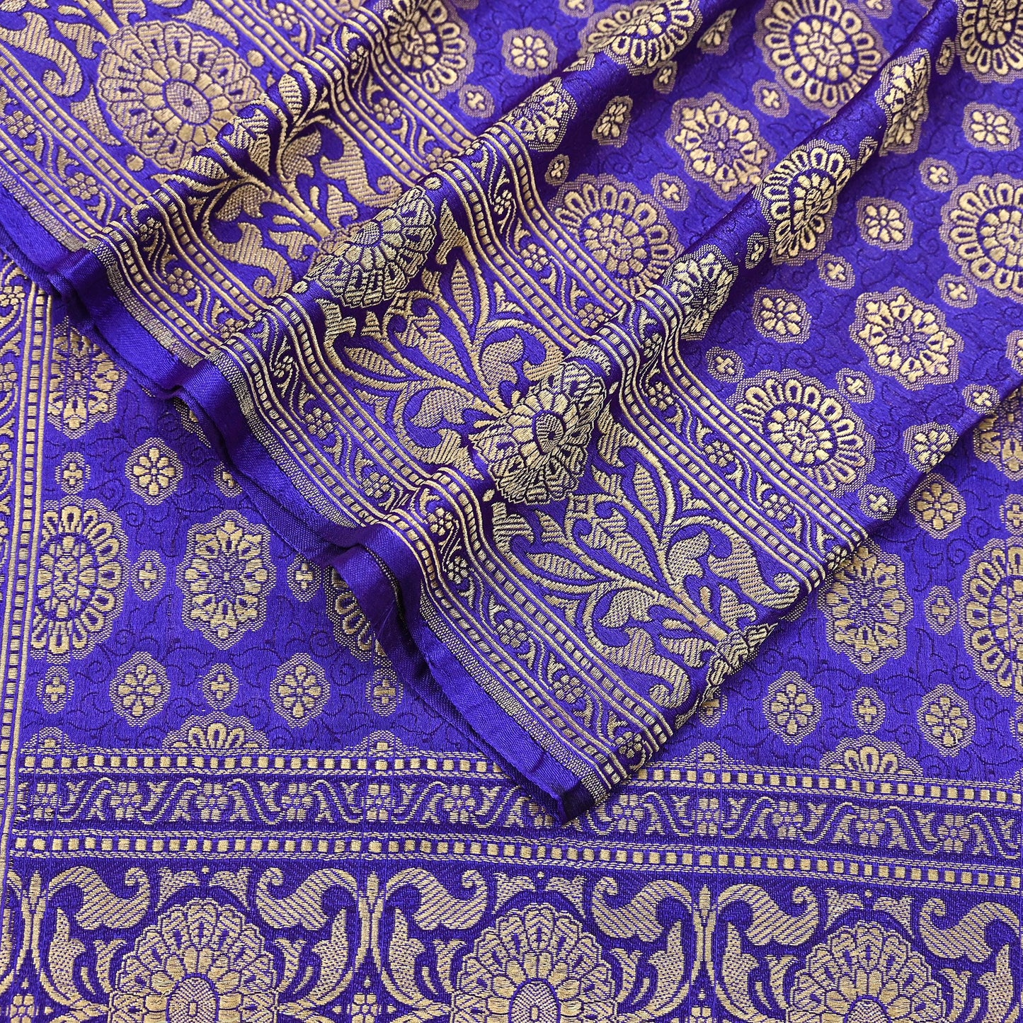 Indian Vintage Dupatta Purple Long Stole Pure Satin silk Woven Brocade Scarves Veil Scarf Wrap Hippie Boho Soft Floral Zari