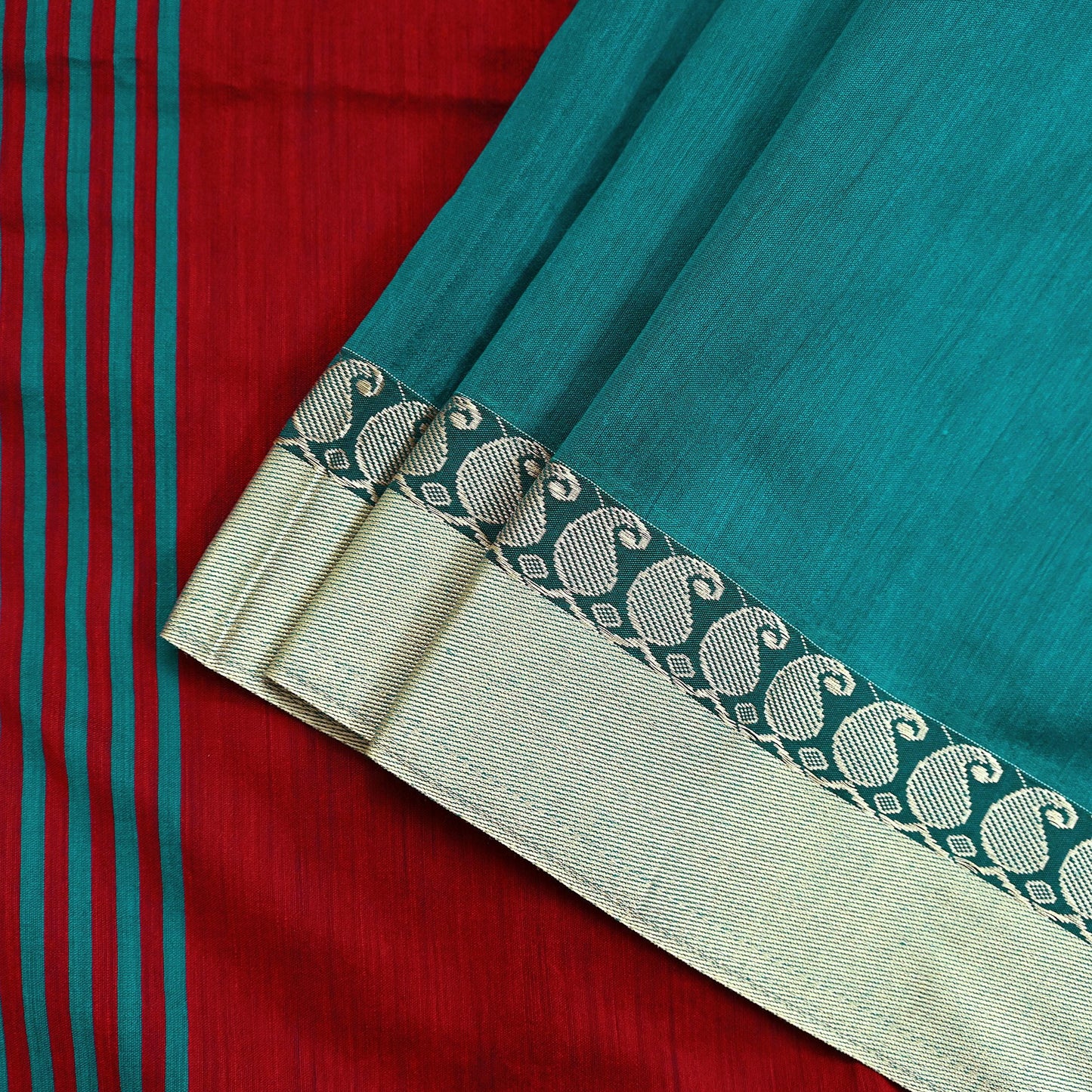 Indian Vintage Green Saree Artificial Silk Embroidered Sari Craft Fabric 5Yd Sewing Stripes Dress making Crafting Quilting Upcycle Fringes