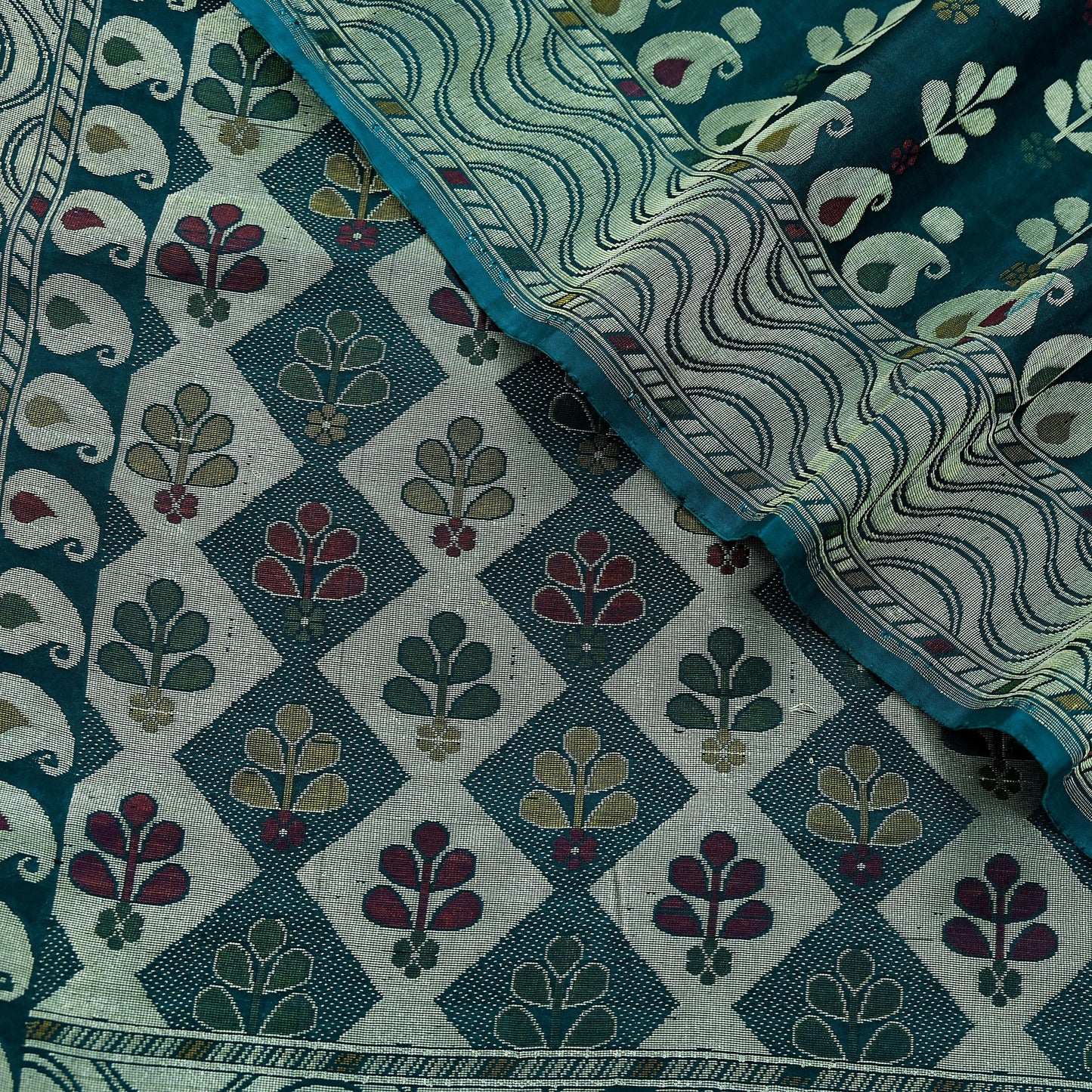 Indian Vintage Heavy Blue Saree Pure Silk Hand Woven Sari Craft Fabric 5Yd Sewing Soft Ethnic Dress Making Wedding Sari Zari