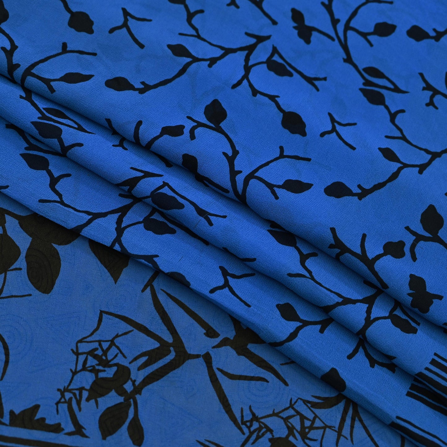 Women Vintage Sari Pure Georgette Silk Printed Saree Craft Fabric Sewing 5Yd Soft Light Dress Making Abstract Crafting Quilting