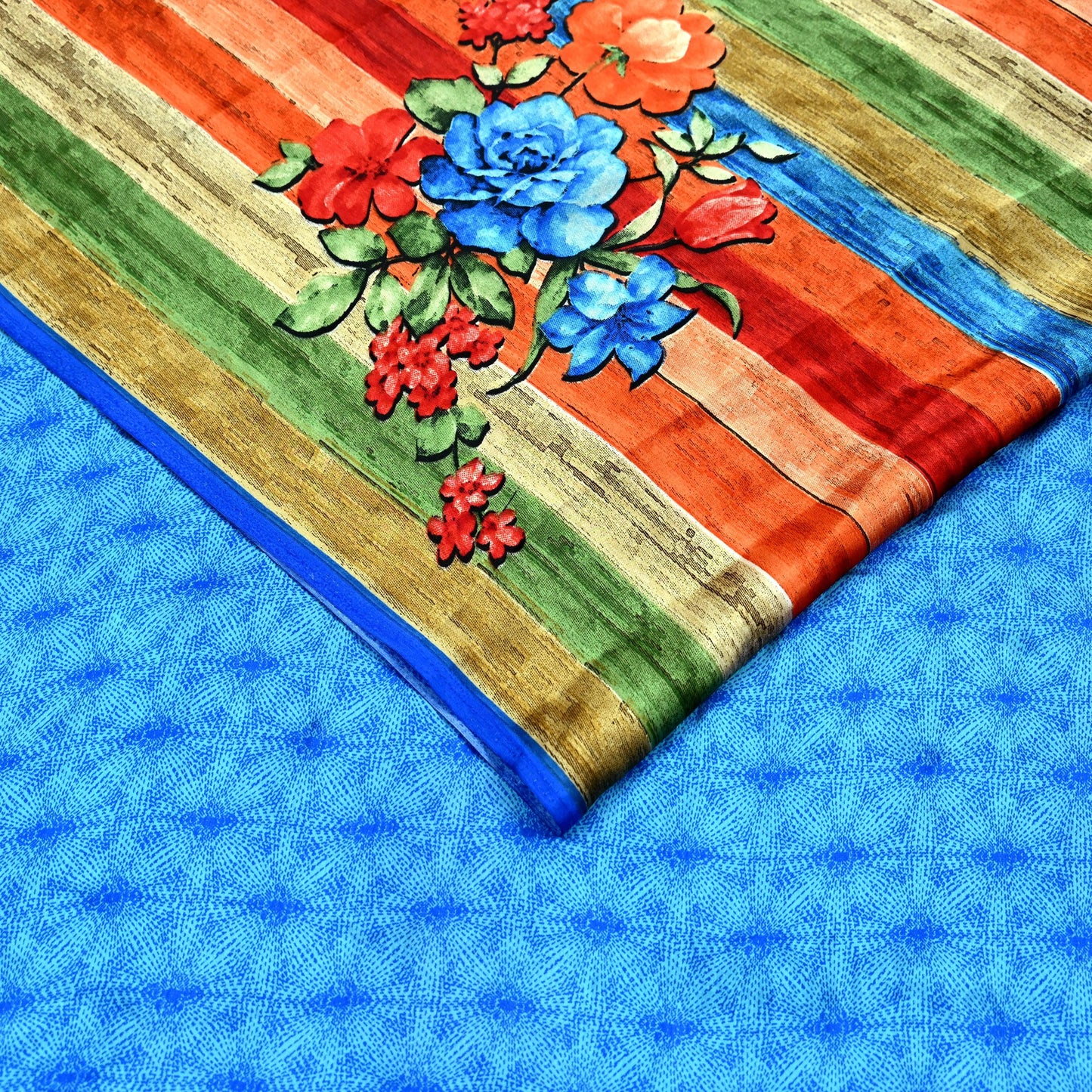 Indian Vintage Saree Multi Satin Printed Sari 5yd Sewing Floral Soft Craft Fabric Dressmaking For Crafting Quilting Upcycle