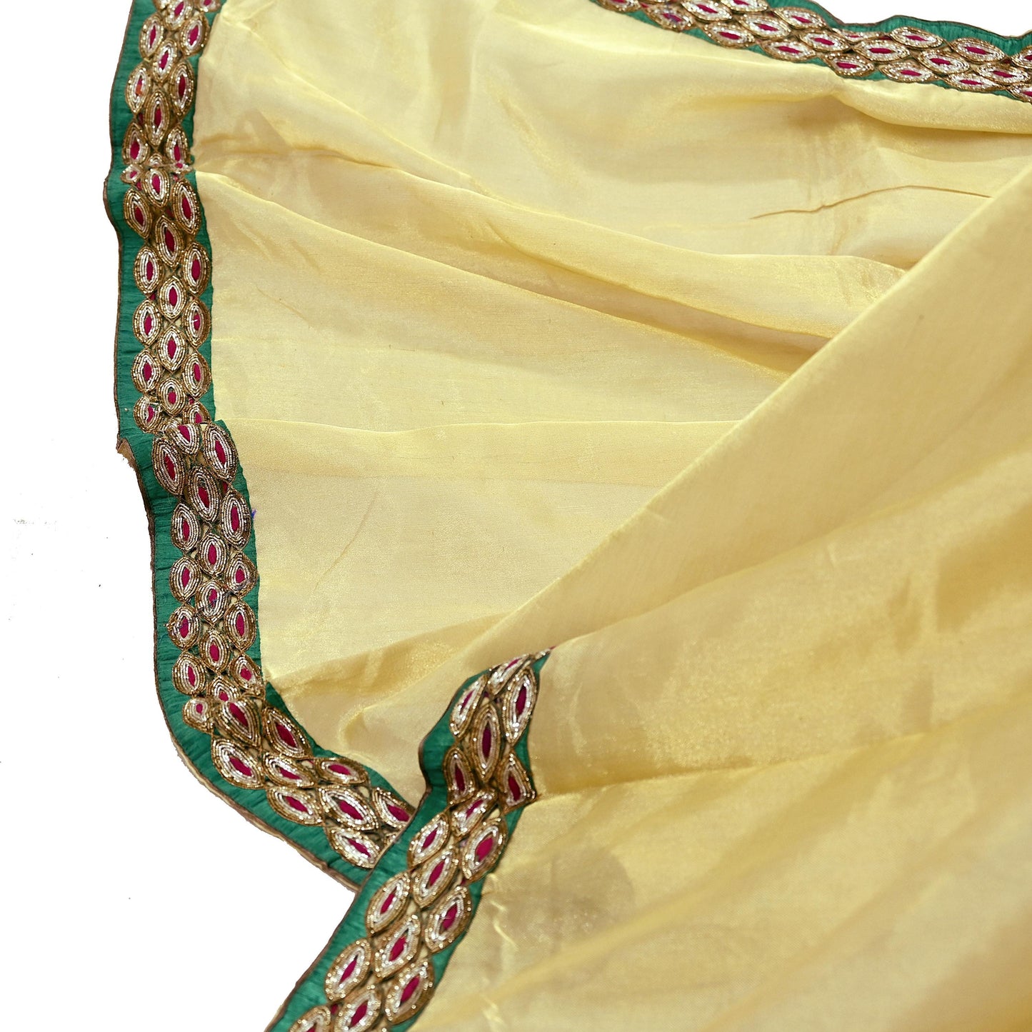 Indian Vintage Heavy Golden Dupatta Tissue Silk Long Stole Hand Embroidered Designer By Sabyasachi Veil Scarves Wedding/Bridal Wear