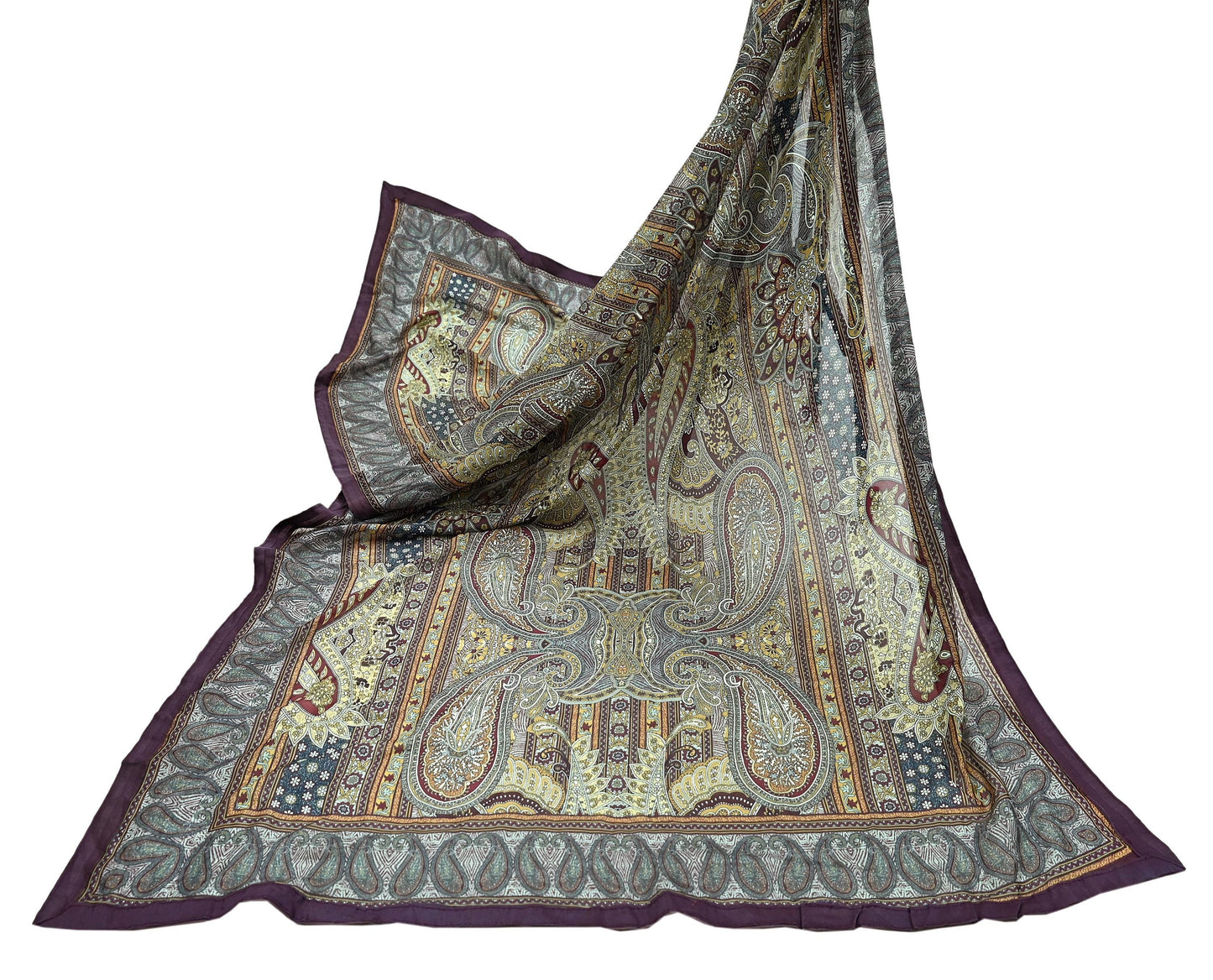 Women Indian Vintage Dupatta Long Stole Pure silk Digital Printed Dupatta Veil Scarves soft Boho Wrap Dressmaking Floral