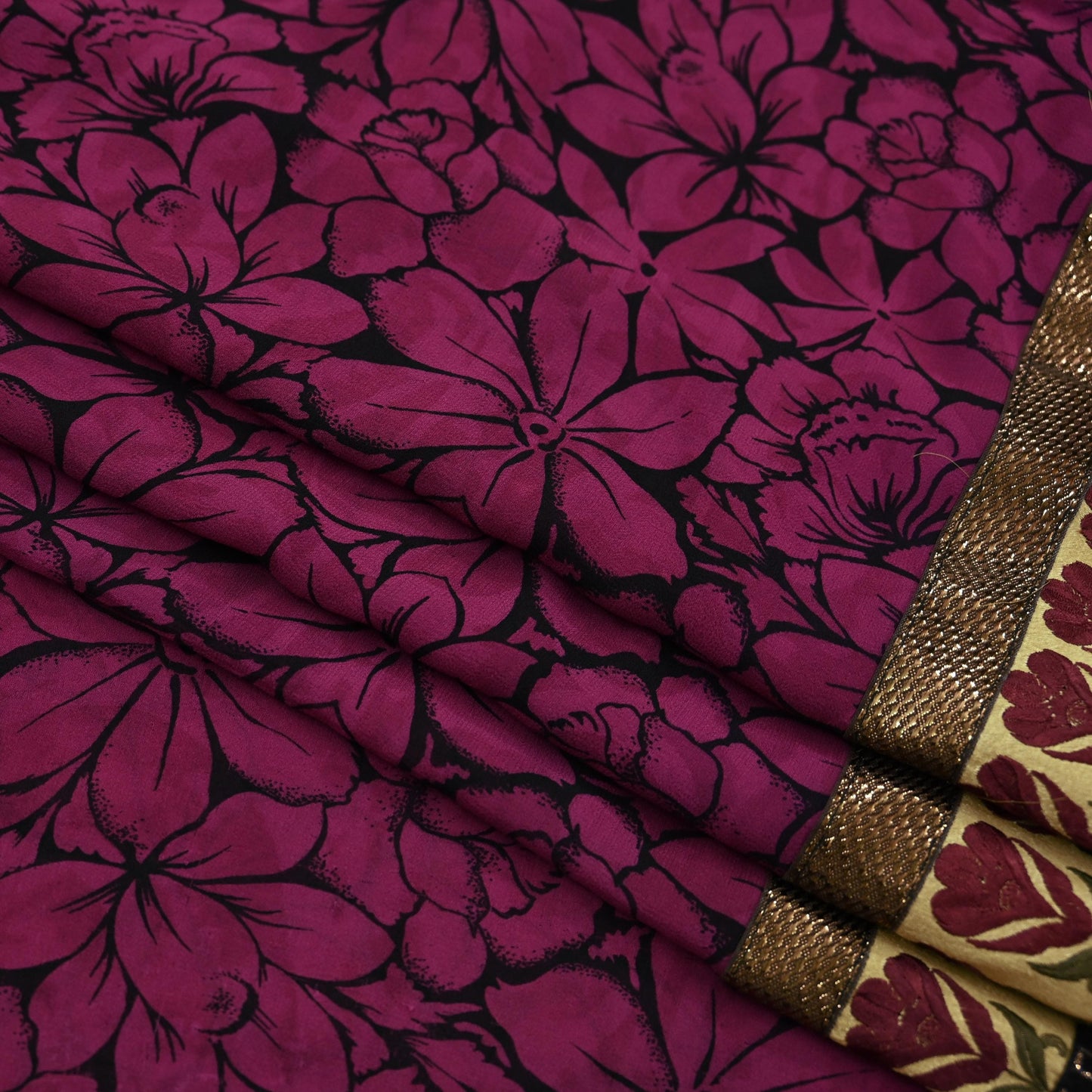 Women Vintage Sari 100% Pure Georgette Silk Printed Saree Craft Fabric Sewing 5Yd Soft Sari Dress Making Upcycle Quilting Crafting