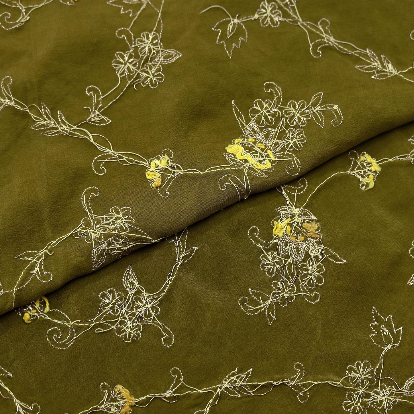 Indian Vintage Heavy Green Dupatta Pure Crepe Silk Long Stole Hand Embroidered Scarves Dabka Zardozi Zari Scarves Wedding/ Bridal Veil