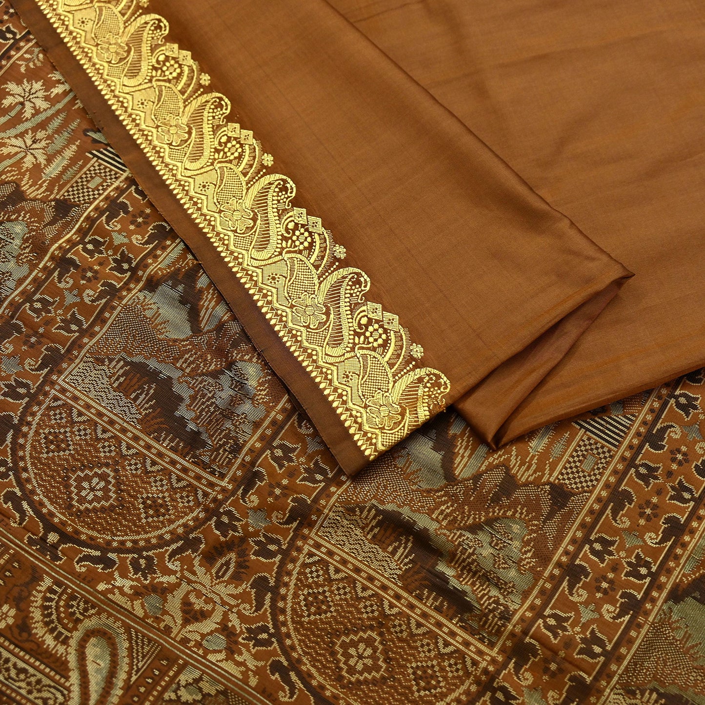 Indian Vintage Sari Rusty Artificial Silk Hand Woven Saree Craft Fabric 6yd Sewing Dress Making Soft Floral Ethnic For Crafting Quilting