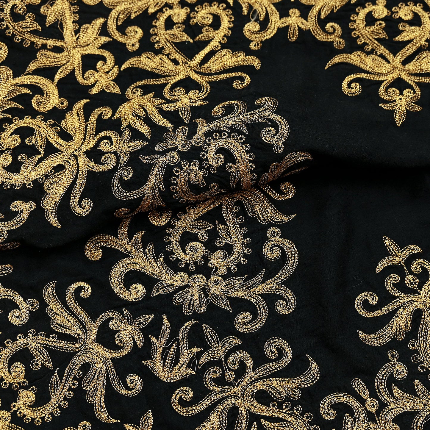 Indian Vintage Heavy Wedding Black Dupatta Velvet Long Stole Hand Embroidered Scarves Zari Hijab Veil Wrap Bridal Dupatta