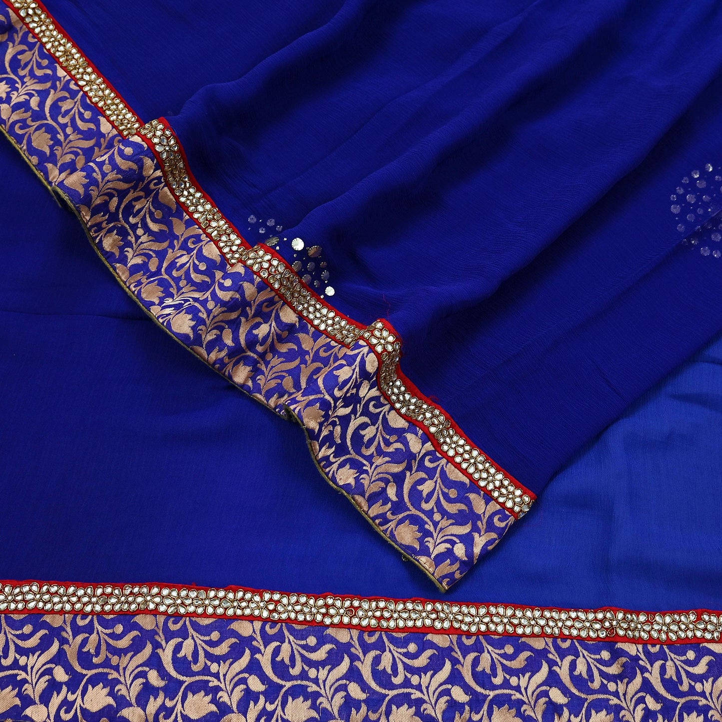 Indian Vintage Heavy Sarees Purple Pure Georgette Silk Hand Embroidered Sari Fabric 6Yd Sewing Ethnic Zardozi/dabka zari With Blouse Pcs