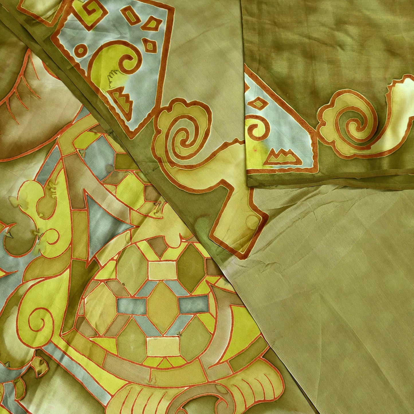 Indian Vintage Green Saree Pure Satin Silk Premium Printed Sari Craft Fabric 5yd Sewing Abstract Soft Dress Making For Crafting Quilting