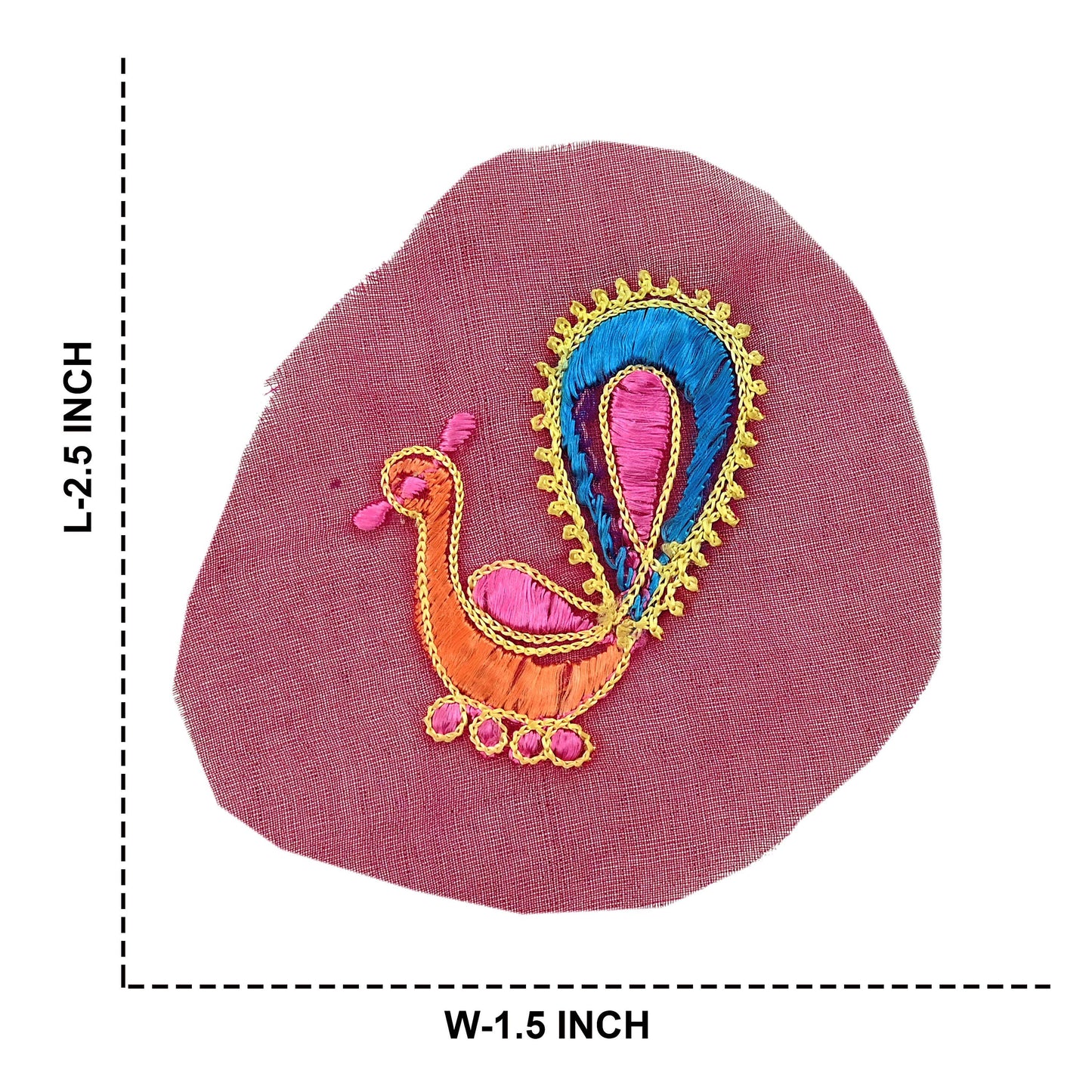 Indian Vintage 5 Pcs Rare Appliques Maroon Georgette Applique VERY OLD ANTIQUE Vintage Embroidered Snippets Remnants Craft Journals Peacock