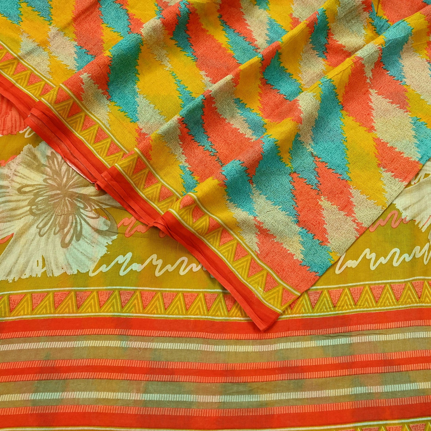 Indian Vintage Multi Saree Printed 100% Pure Cotton Sari Craft Fabric Soft 5Yd Sewing Sarong Wrap Boho Dress Making Quilting Crafting