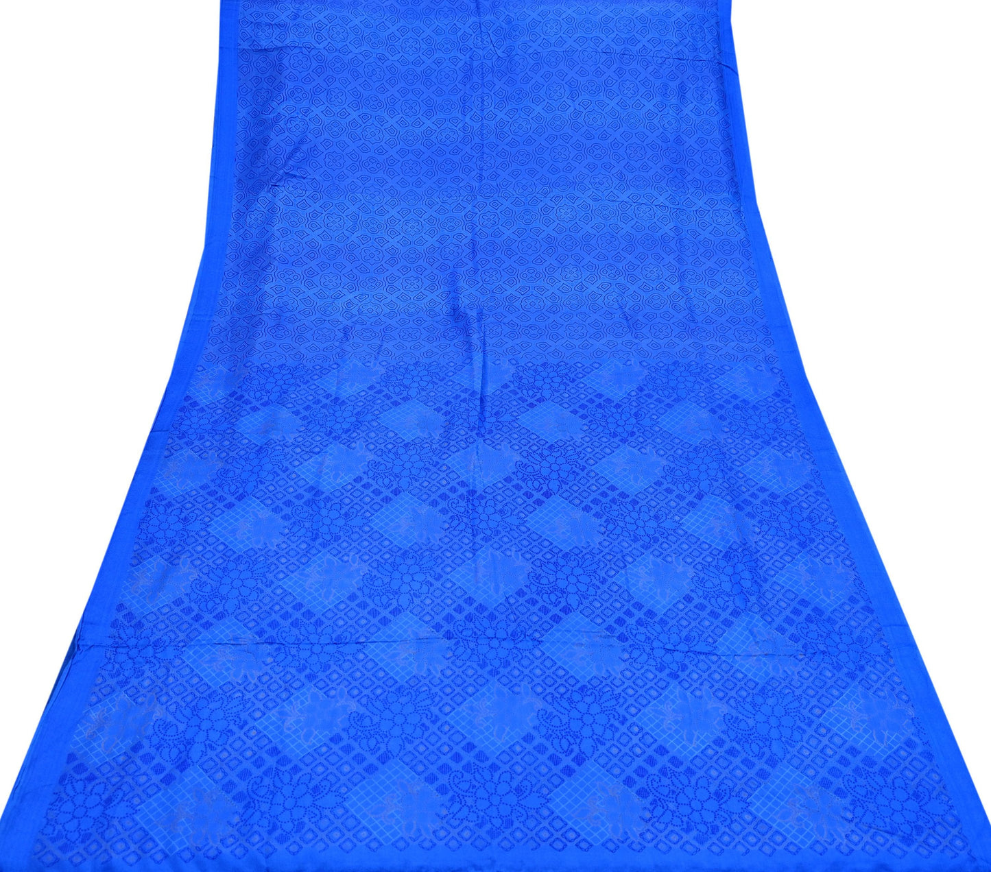 Indian Vintage Sari Blue Printed Sari Pure Silk Saree Craft Fabric Sewing 6yd Floral Soft Floral Wrap Sarong Dress making Crafting Quilting