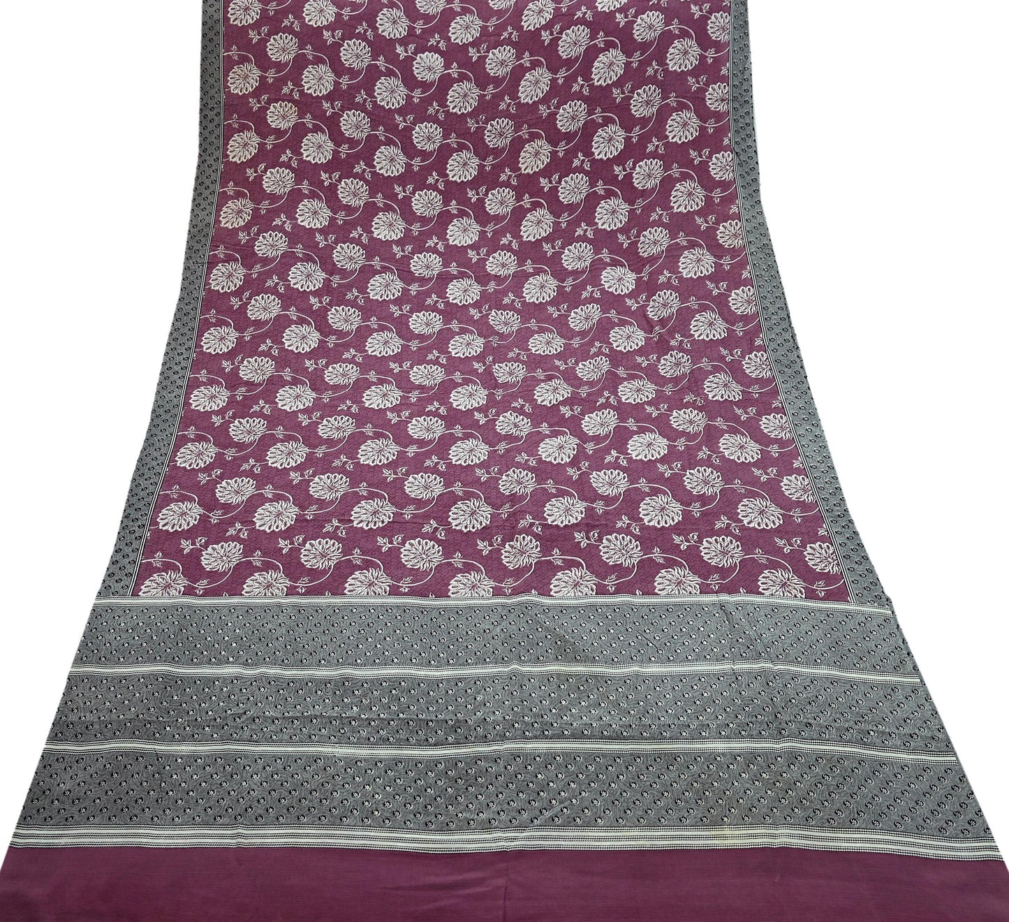 Indian Vintage Sari Pink Pure Crepe Silk Printed Saree 5yd Sewing Craft Fabric Abstract Soft Wrap Dress Making Quilting Crafting