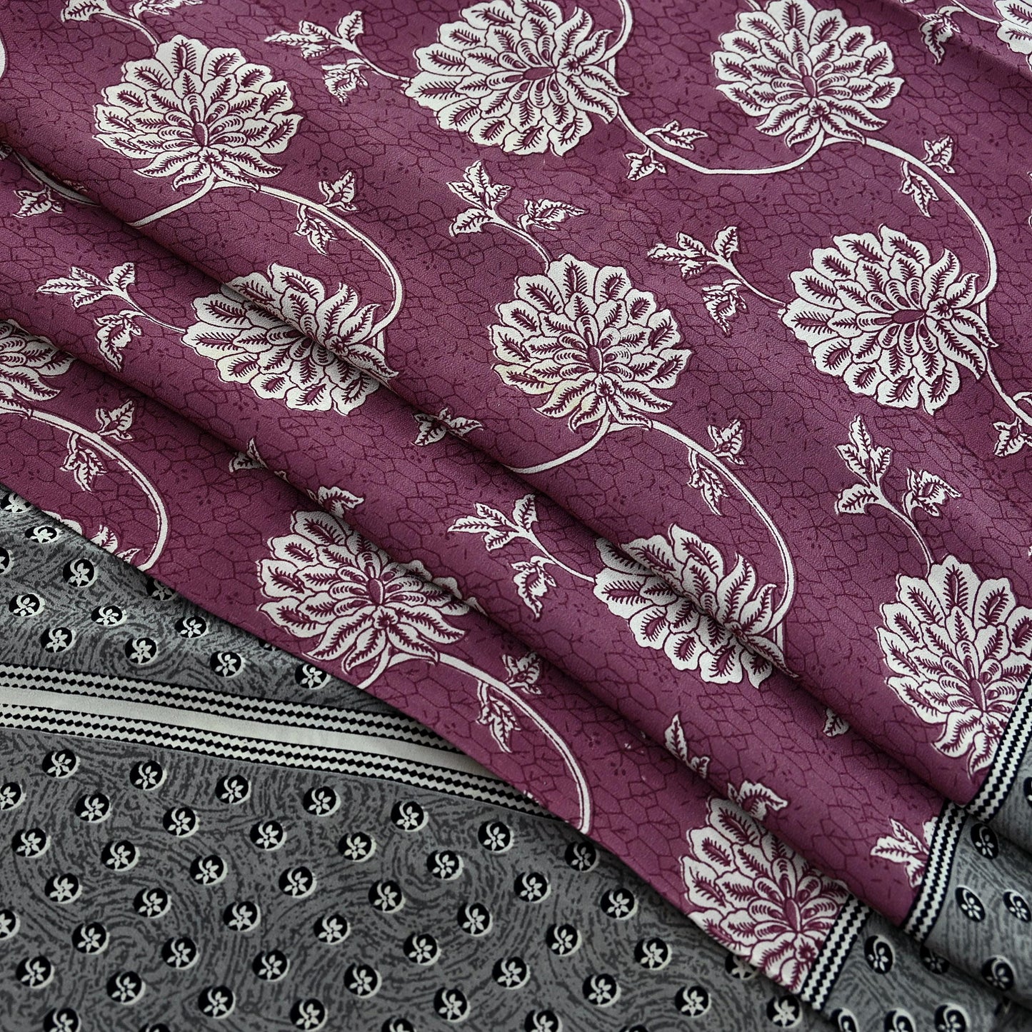 Indian Vintage Sari Pink Pure Crepe Silk Printed Saree 5yd Sewing Craft Fabric Abstract Soft Wrap Dress Making Quilting Crafting