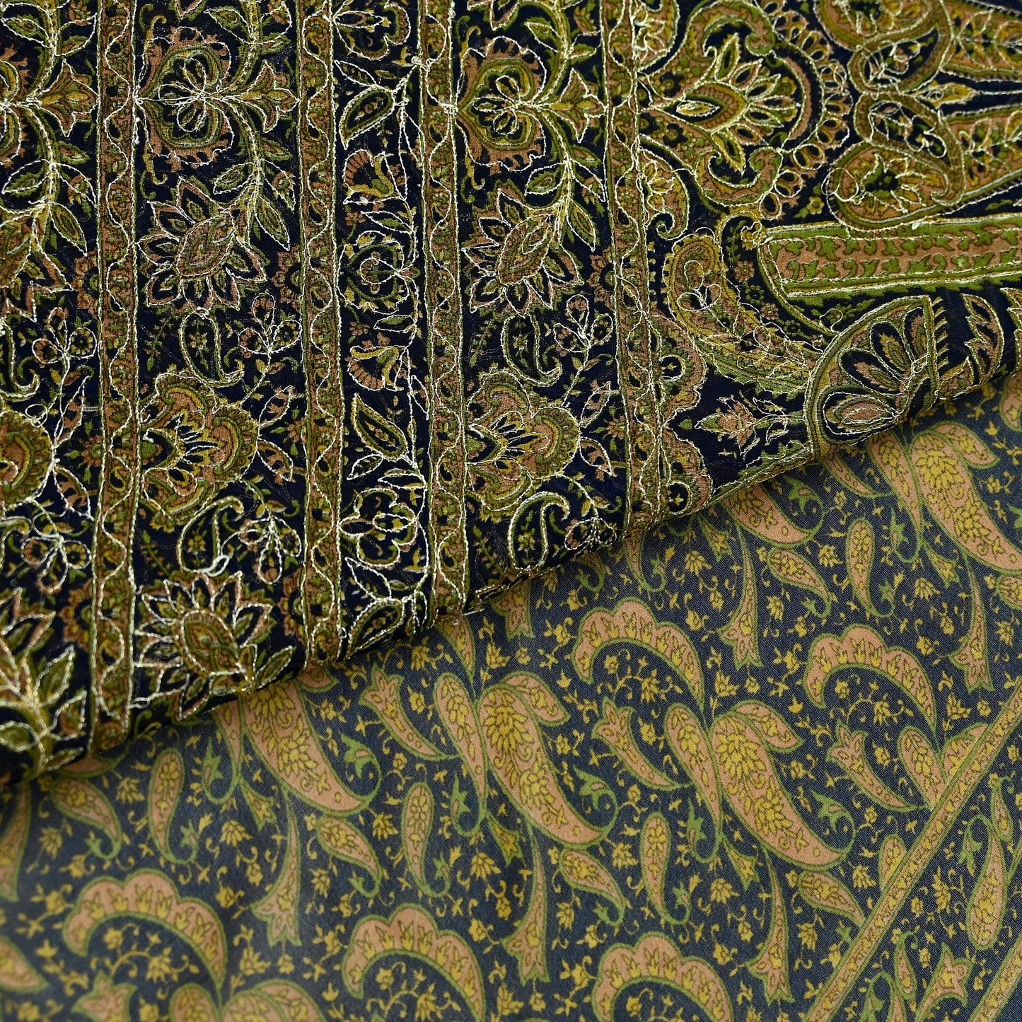 Indian Vintage Deep Blue Saree Georgette Hand Embroidered Sari Craft Fabric 5Yd Sewing Soft Ethnic Dress making Crafting Quilting Zari