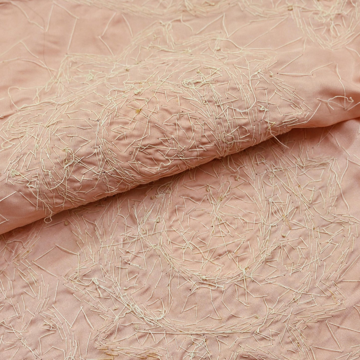 Indian Vintage Heavy Wedding Light Peach Dupatta Pure Satin Silk Long Stole Hand Embroidered Scarves Golden Zardozi Stole