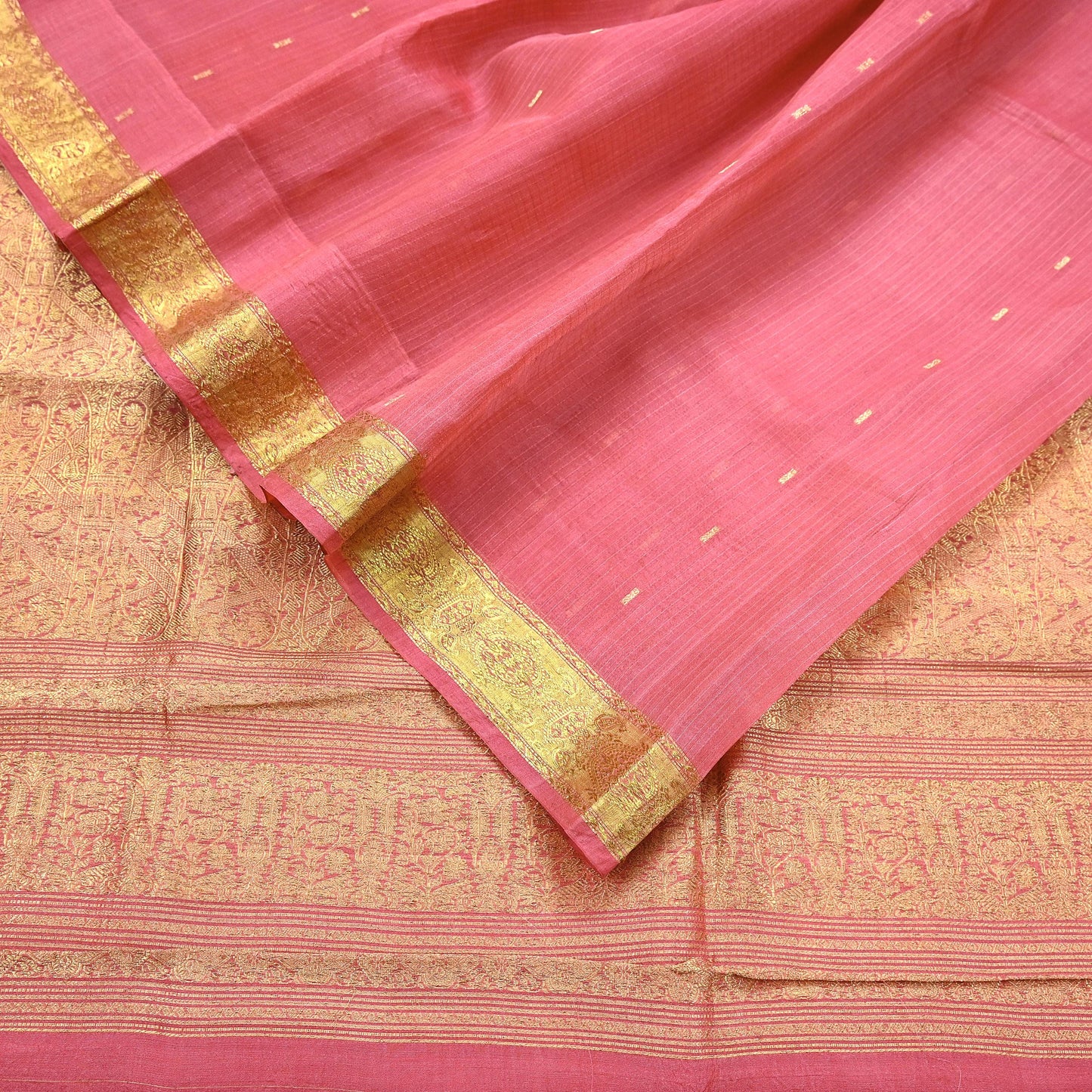 Indian Vintage Sari Pink Pure chanderi Silk Hand Woven Sarees Craft Fabric 5Yd Floral Soft Golden Zari Bollywood Sarees Crafting Upcycle