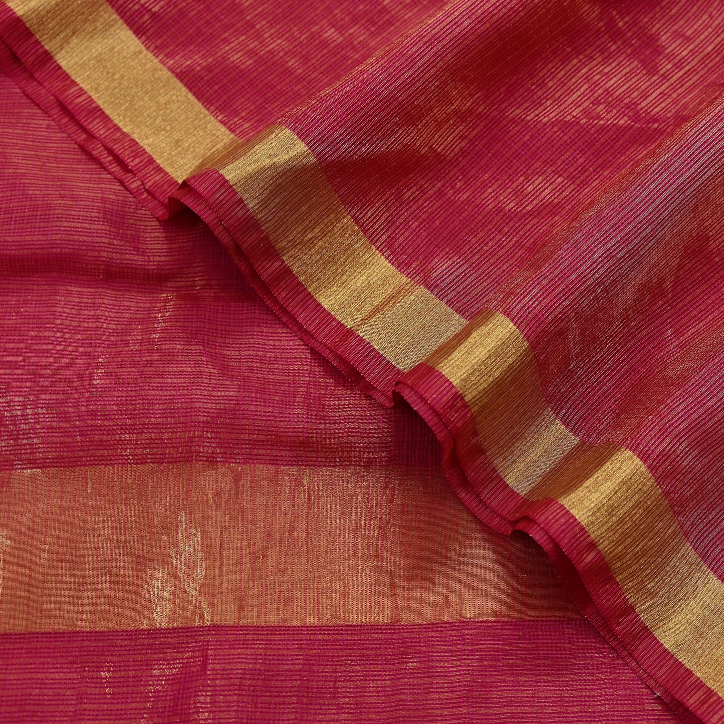 Indian Vintage Dupatta Pink Long Stole Hand Woven Tissue Scarf Veil Soft Floral Zari Fringes