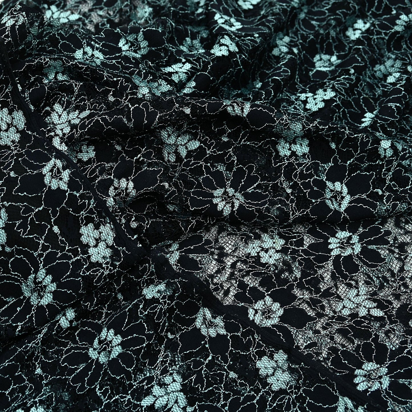 Indian Vintage Black Saree Net/Mesh Hand Embroidered Sari Craft Fabric Floral 7Yd Sewing Dress making Crafting Quilting Upcycle