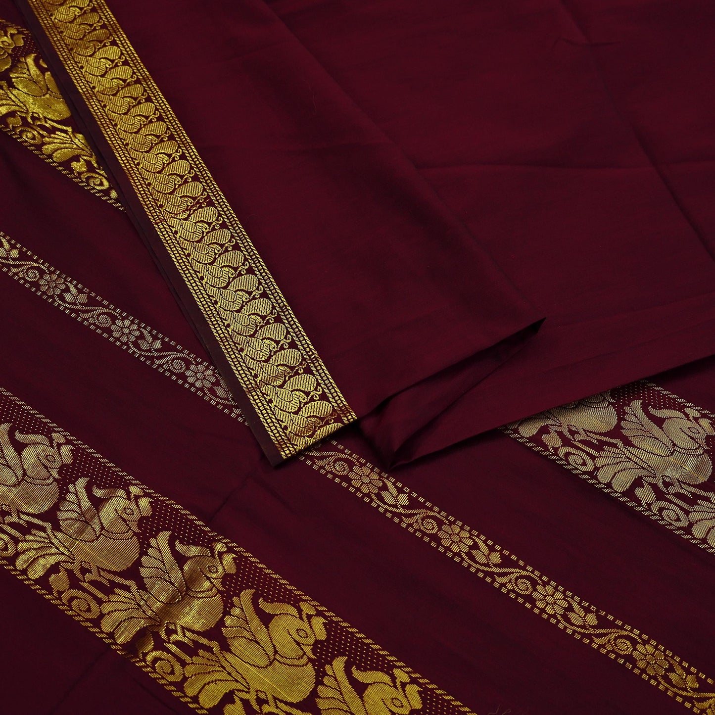 Indian Vintage Heavy Sari Maroon Hand Woven Kanjivaram Sarees Fabric 6Yd Ethnic Zari Dress making Crafting Bollywood sari
