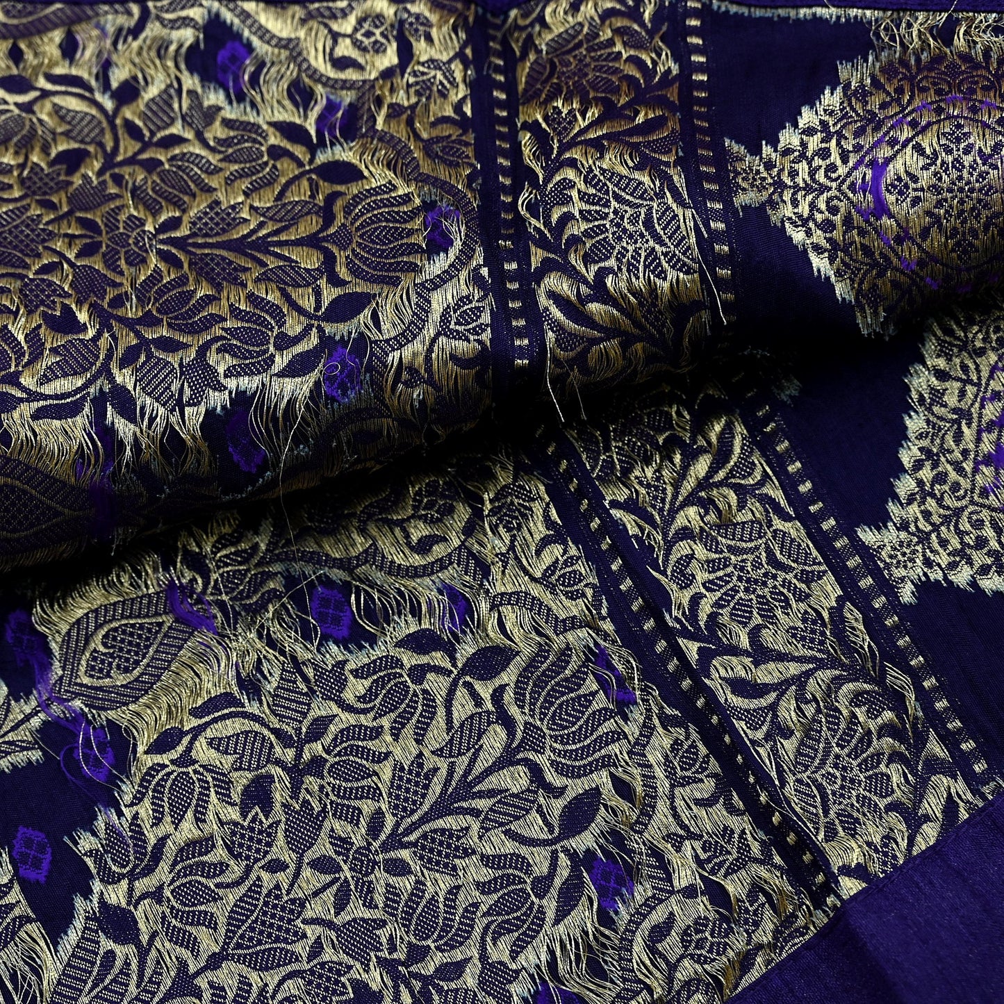 Indian Vintage Purple & Pink Dupatta Long Stole Artificial Silk Woven Brocade Scarves Veil Scarf Wrap Hippie Boho Soft Floral