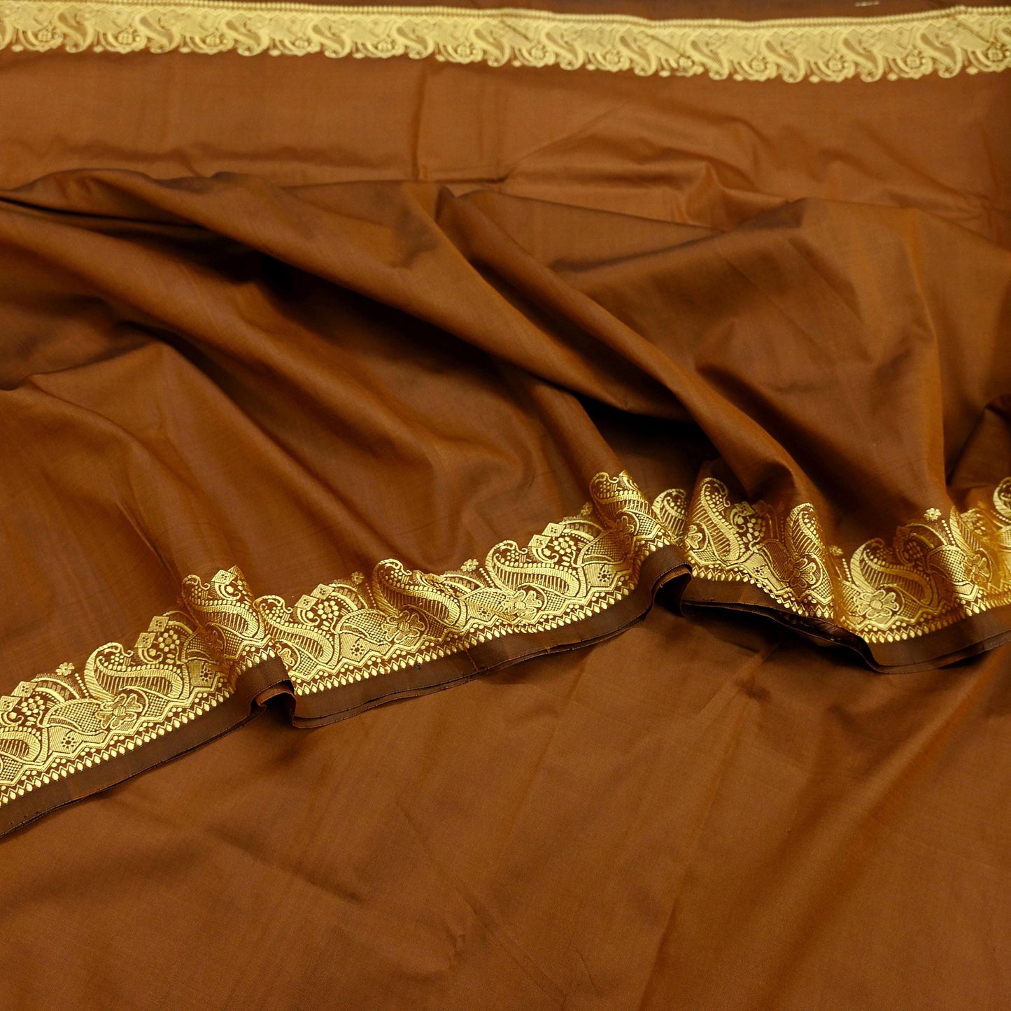 Indian Vintage Sari Rusty Artificial Silk Hand Woven Saree Craft Fabric 6yd Sewing Dress Making Soft Floral Ethnic For Crafting Quilting